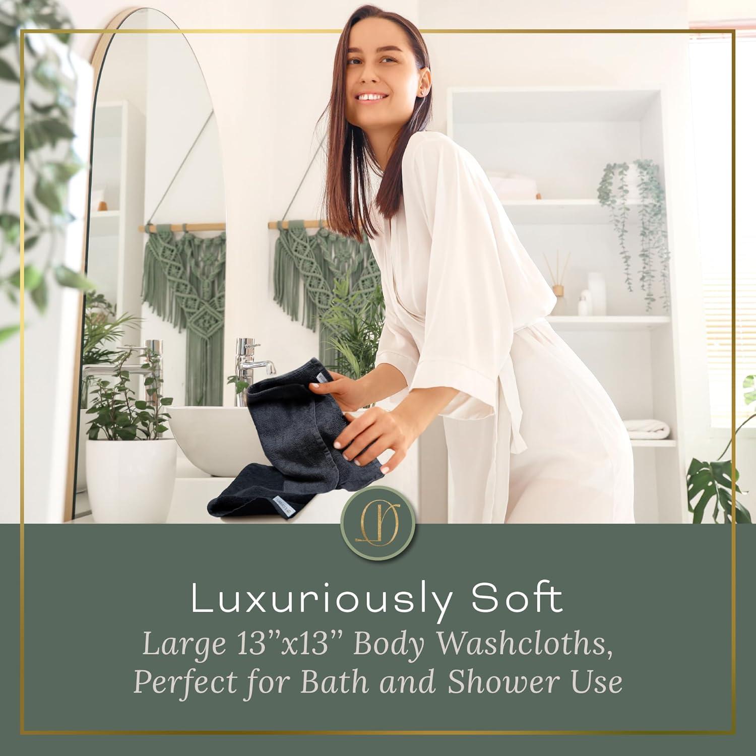 Juego de Toallas de Mano Loran 6 Piezas Gris Carbón 33x33cm