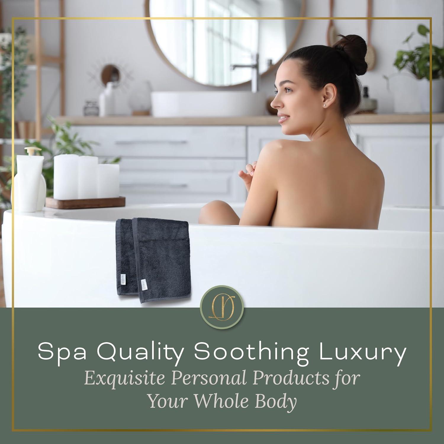 Juego de Toallas de Mano Loran 6 Piezas Gris Carbón 33x33cm