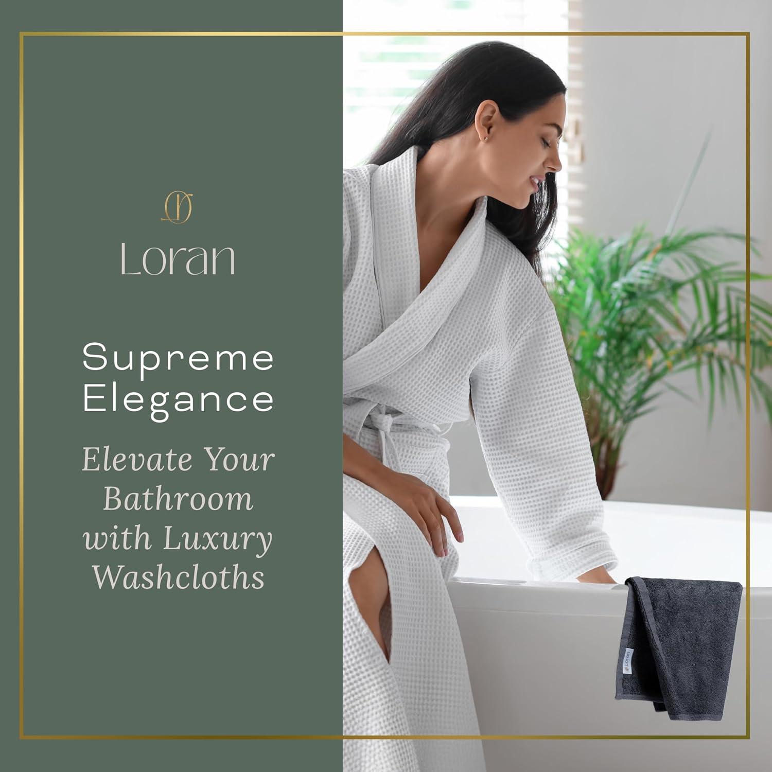 Juego de Toallas de Mano Loran 6 Piezas Gris Carbón 33x33cm