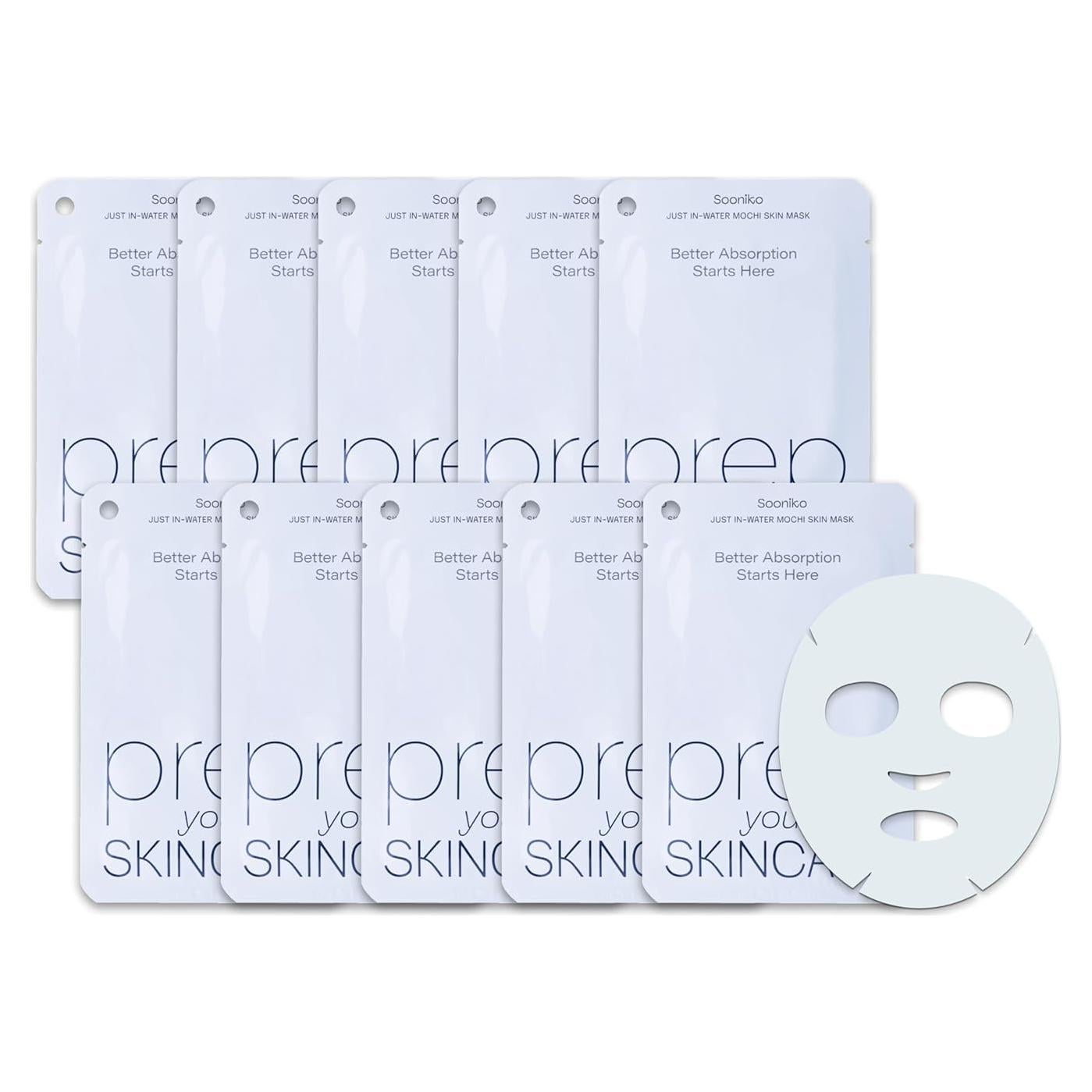 Mascarilla de Hoja Coreana Just-In-Water - 10 Paquetes Vegana