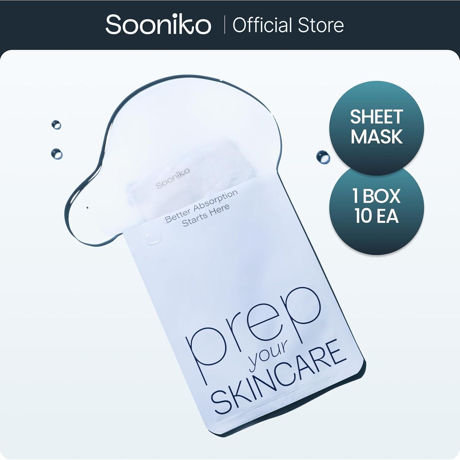 Mascarilla de Hoja Coreana Just-In-Water - 10 Paquetes Vegana