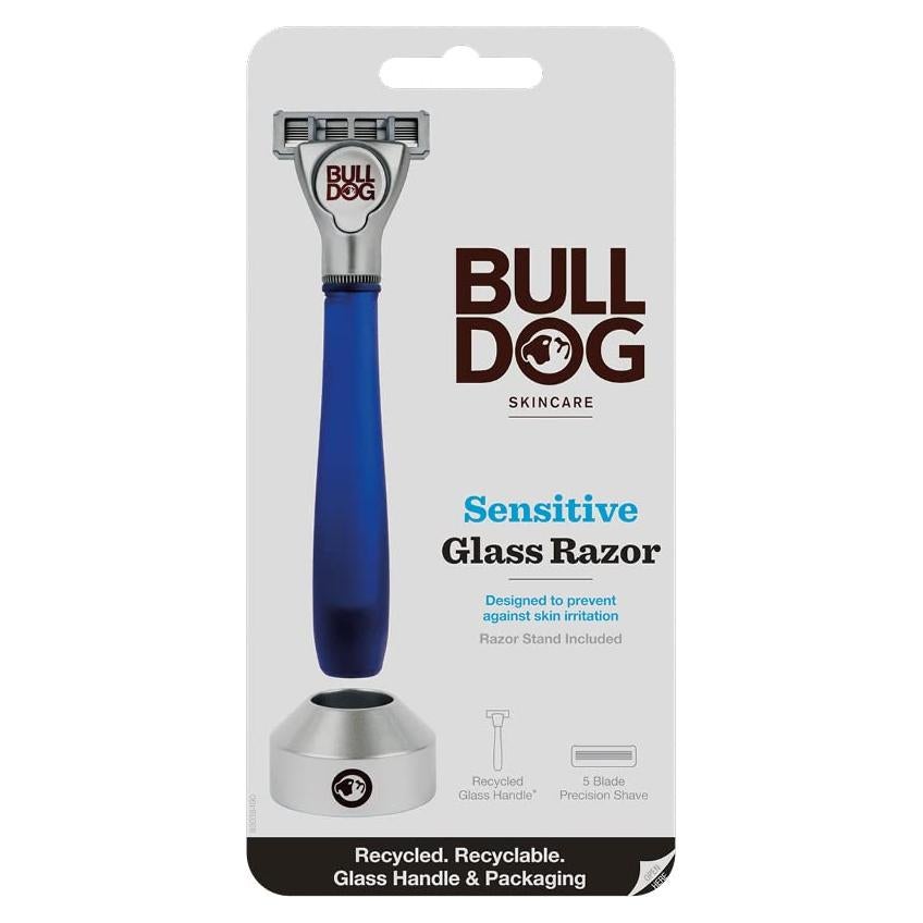 Afeitadora de Vidrio Reciclado Bulldog con Soporte y 5 Cuchillas