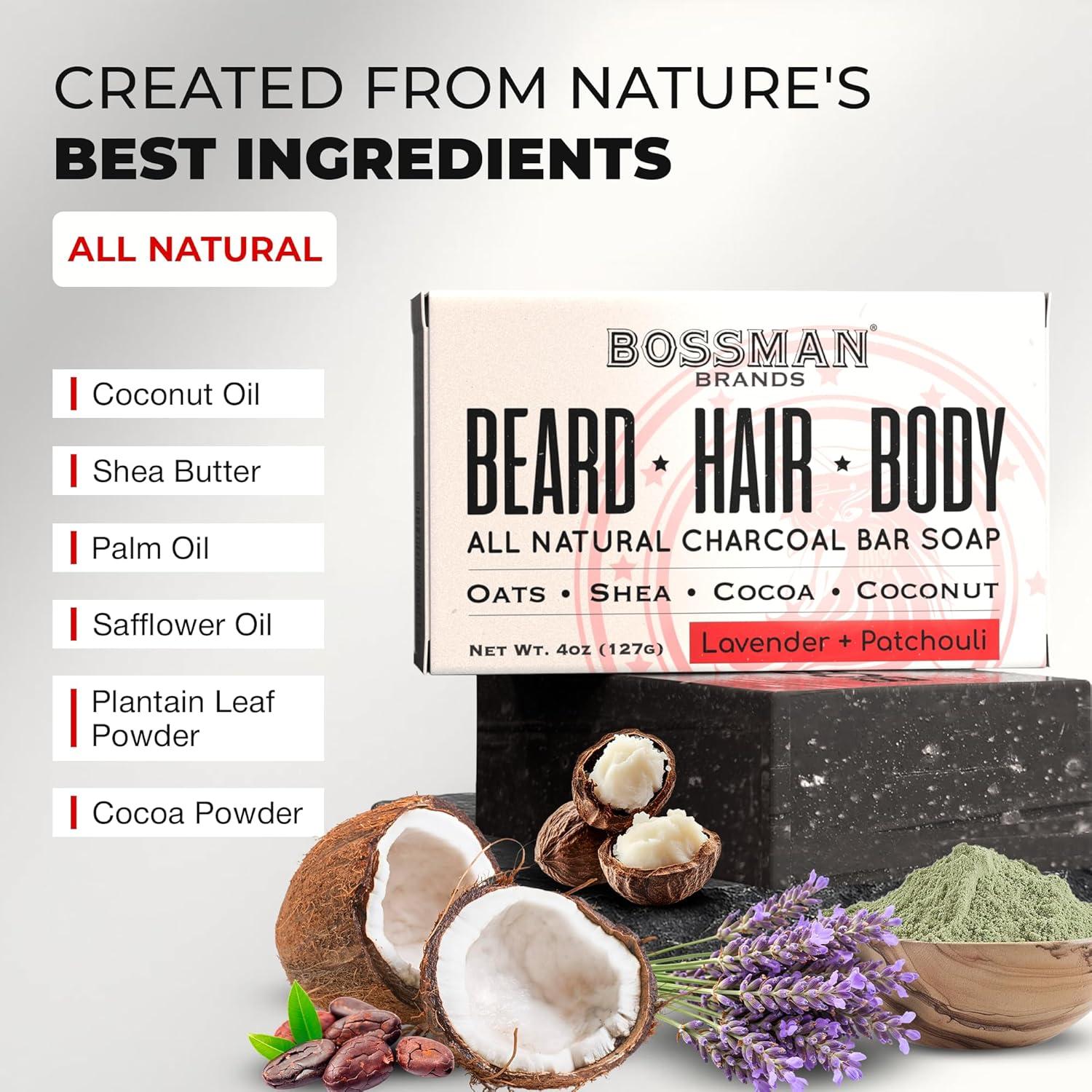 Jabón en Barra 4 en 1 Bossman con Plato Cerámica Negro 113g