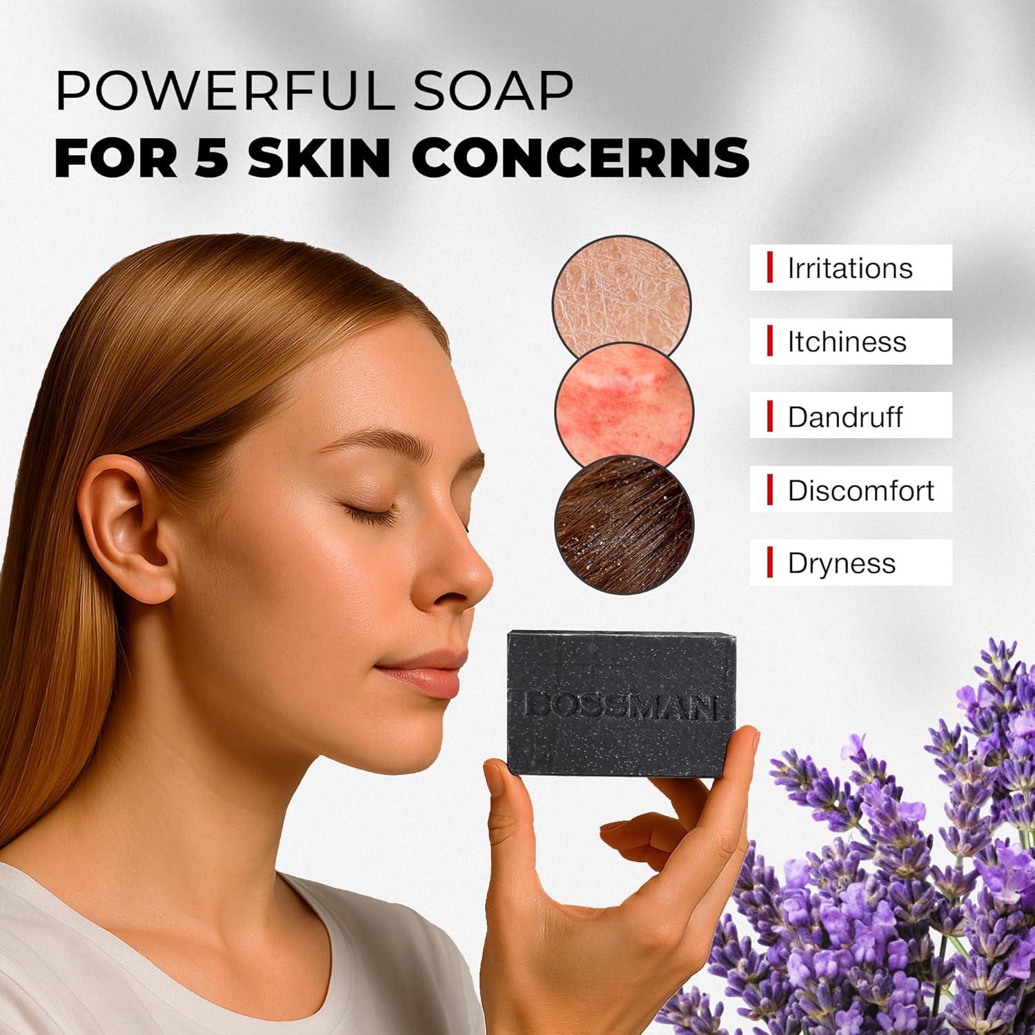 Jabón en Barra 4 en 1 Bossman con Plato Cerámica Negro 113g