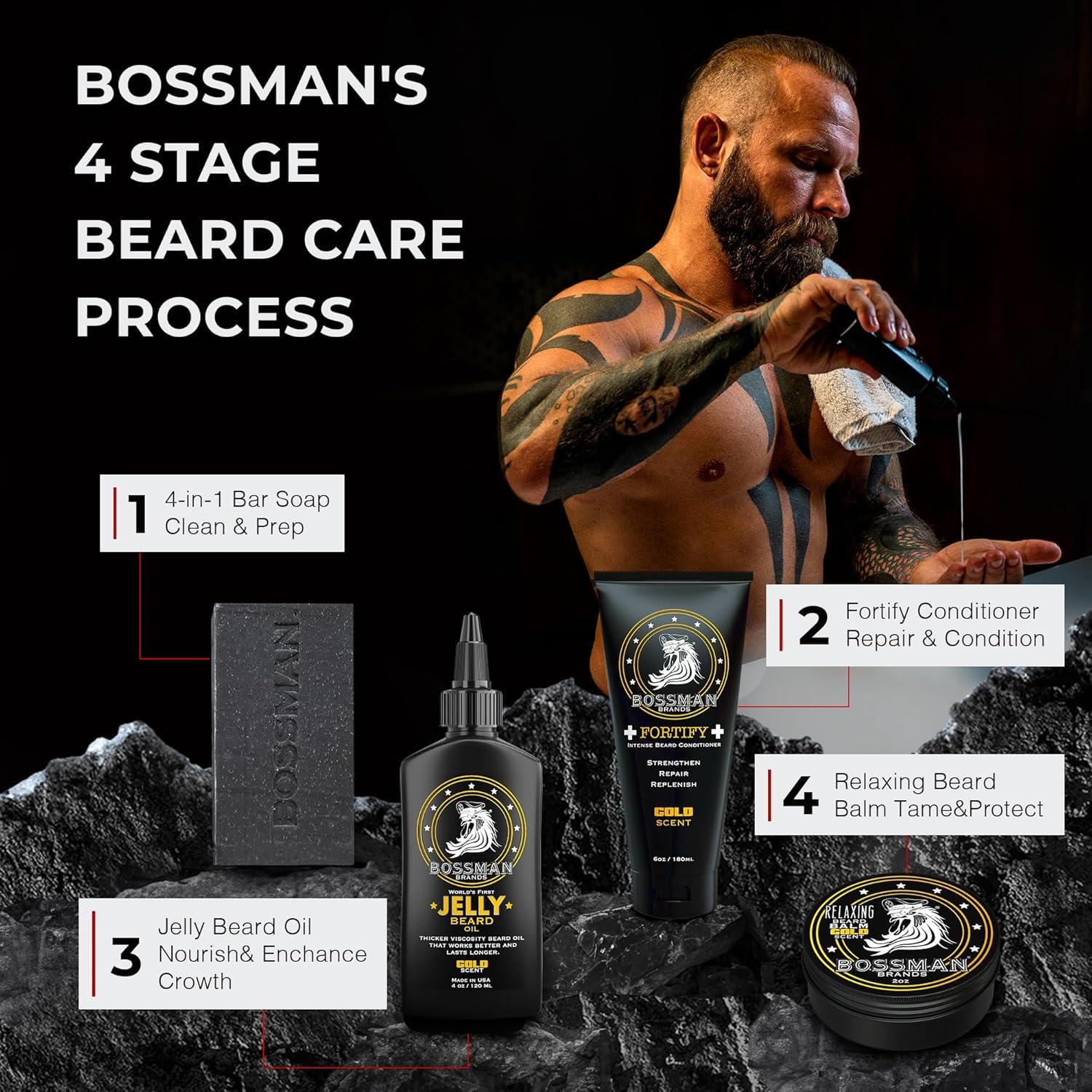 Jabón en Barra 4 en 1 Bossman con Plato Cerámica Negro 113g