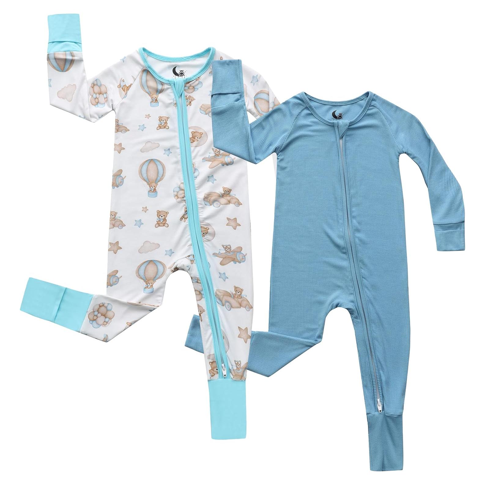 Pijamas de Viscosa de Bambú CubbieMoon 0-24 Meses Paquete 2