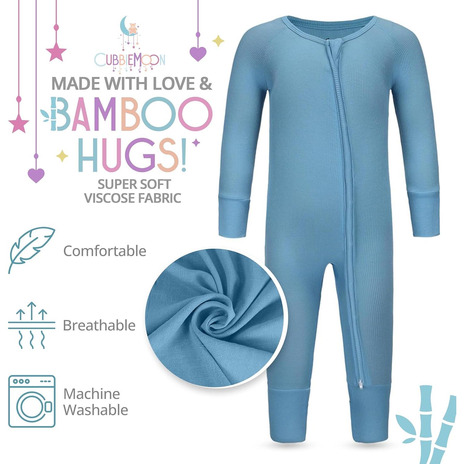 Pijamas de Viscosa de Bambú CubbieMoon 0-24 Meses Paquete 2