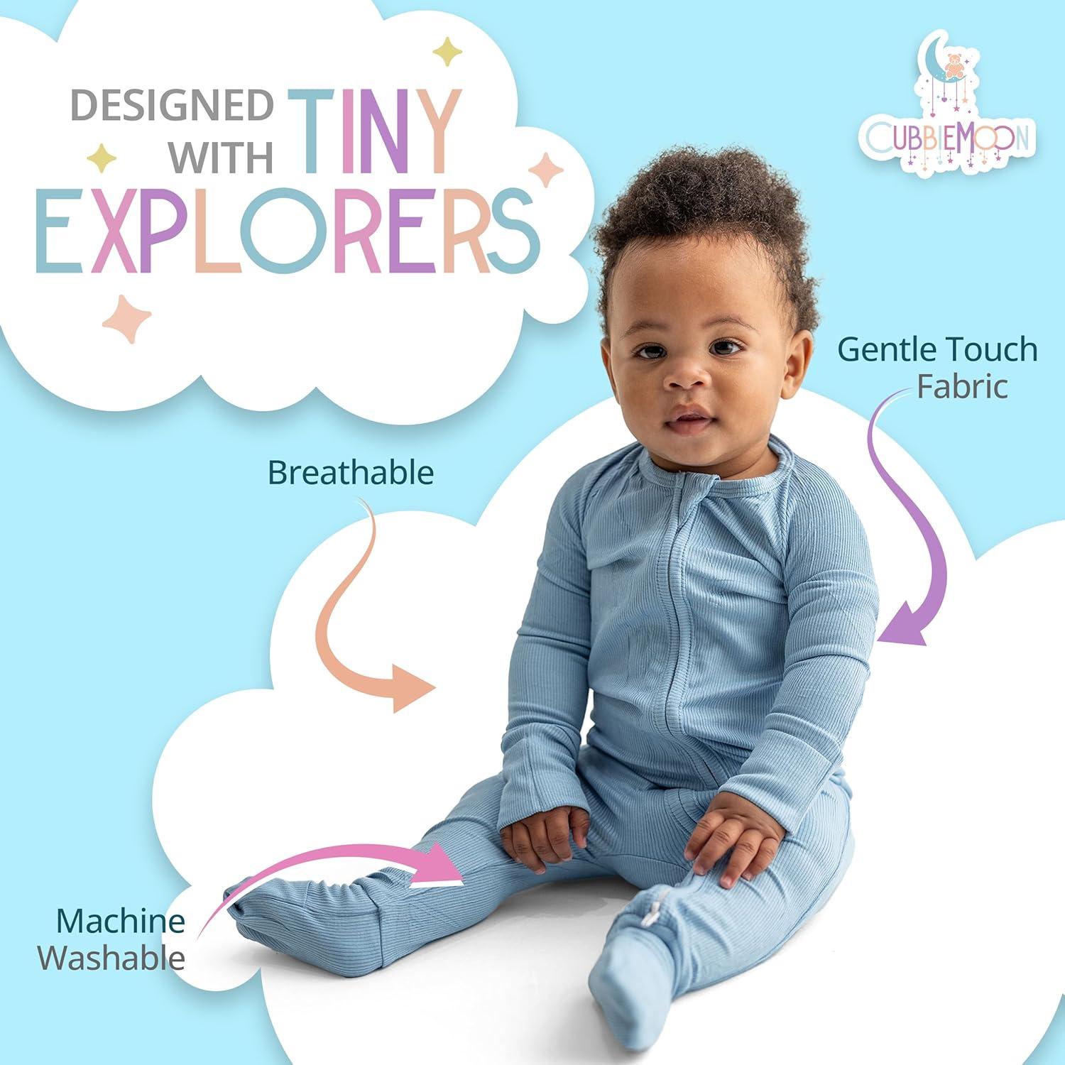 Pijamas de Viscosa de Bambú CubbieMoon 0-24 Meses Paquete 2