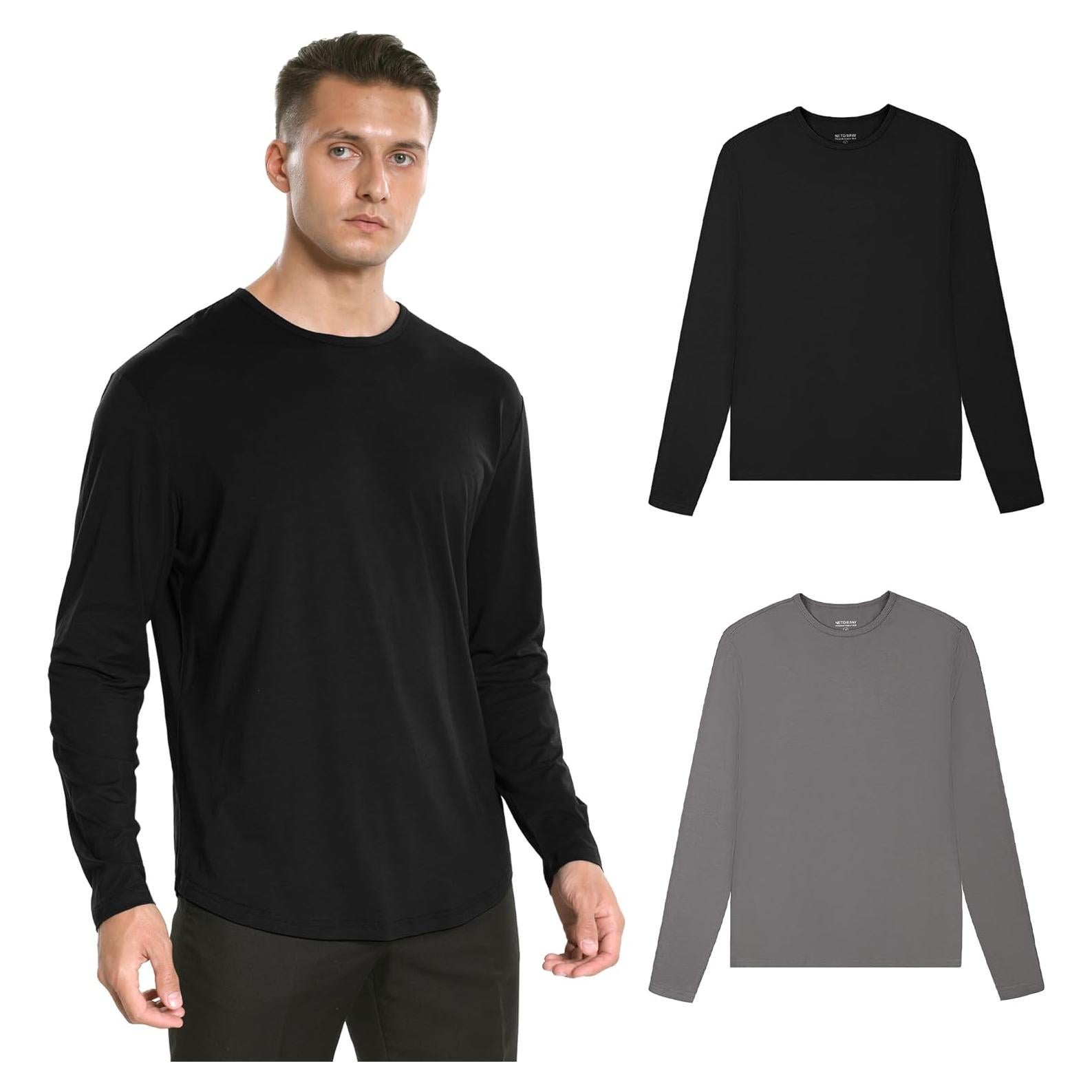 Camiseta de Manga Larga para Hombre Netdraw - Viscosa de Bambú