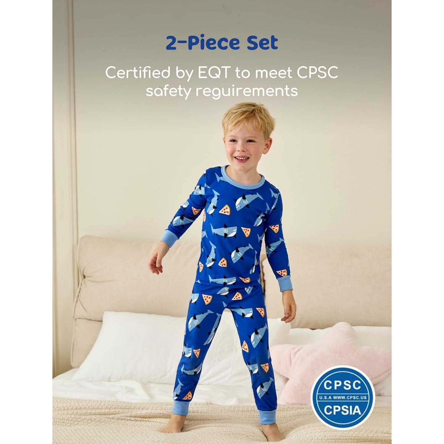 Conjunto de Pijamas de Viscosa de Bambú PATPAT 2T Tiburón Hambriento