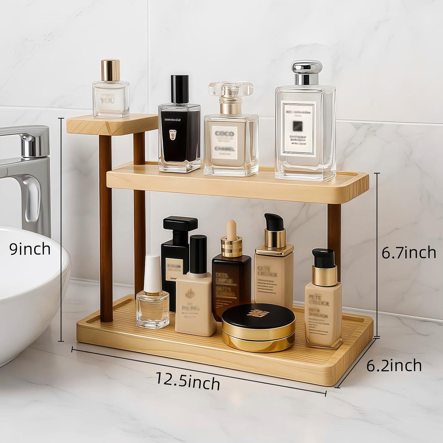 Organizador de Encimera de Baño Piegricdiat 3 Compartimentos