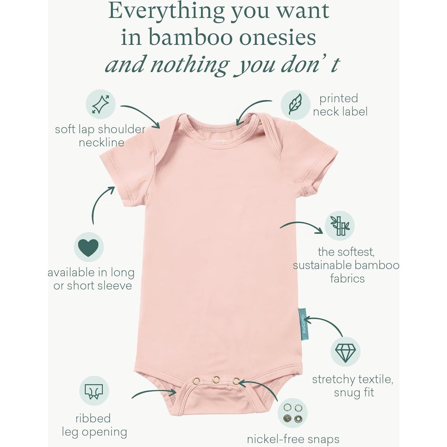 Body de Bebé PurComfy Manga Corta Unisex 3-6 Meses Rosa