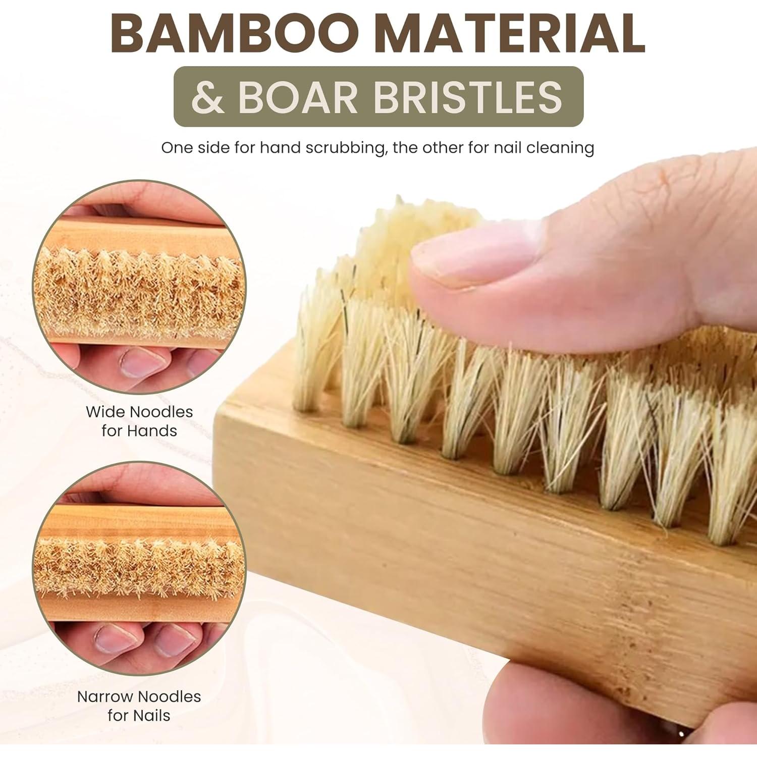 Set de Exfoliantes Corporales 4-en-1 - Cepillos de Bambú