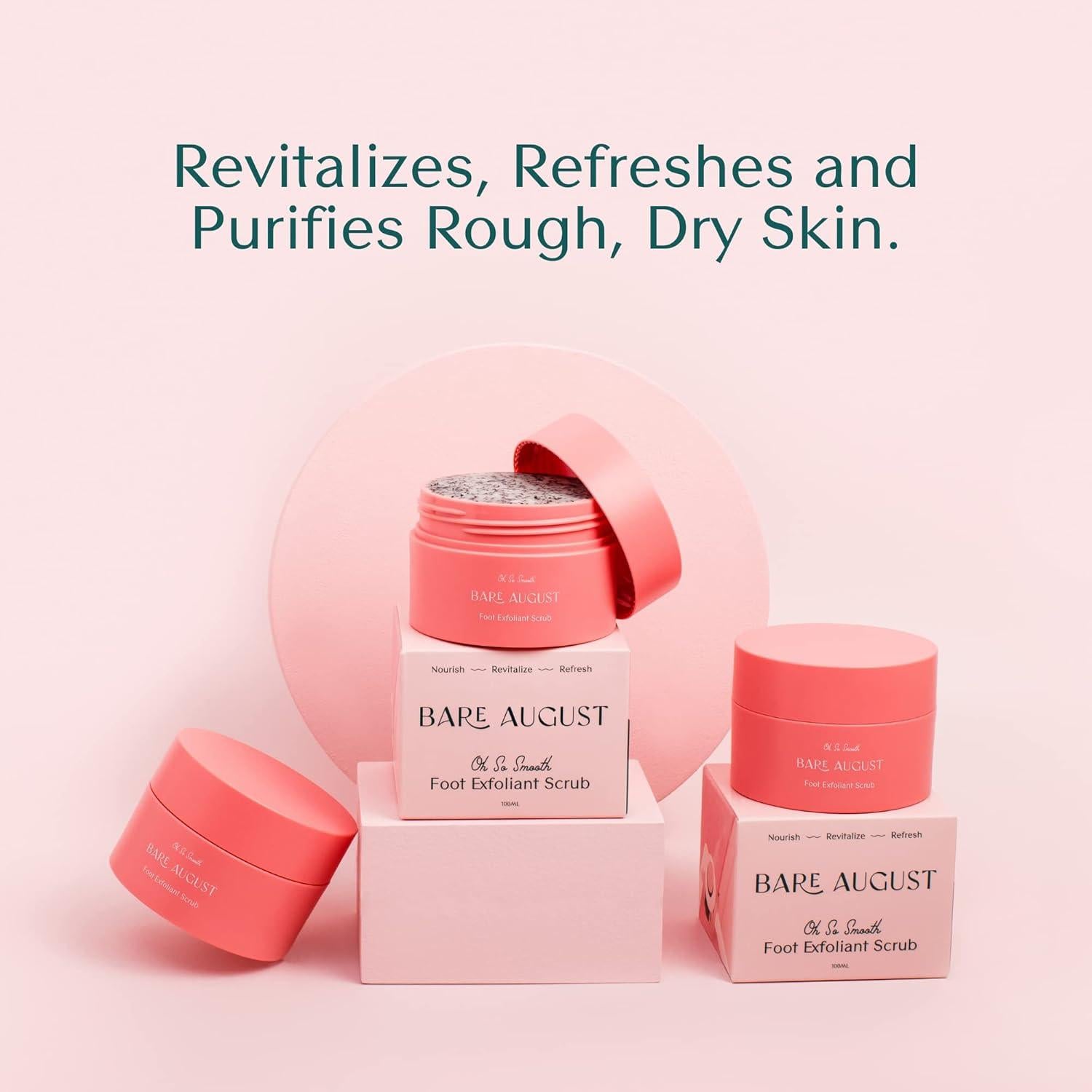 Exfoliante para Pies Bare August - 100 ml - Natural y Suave