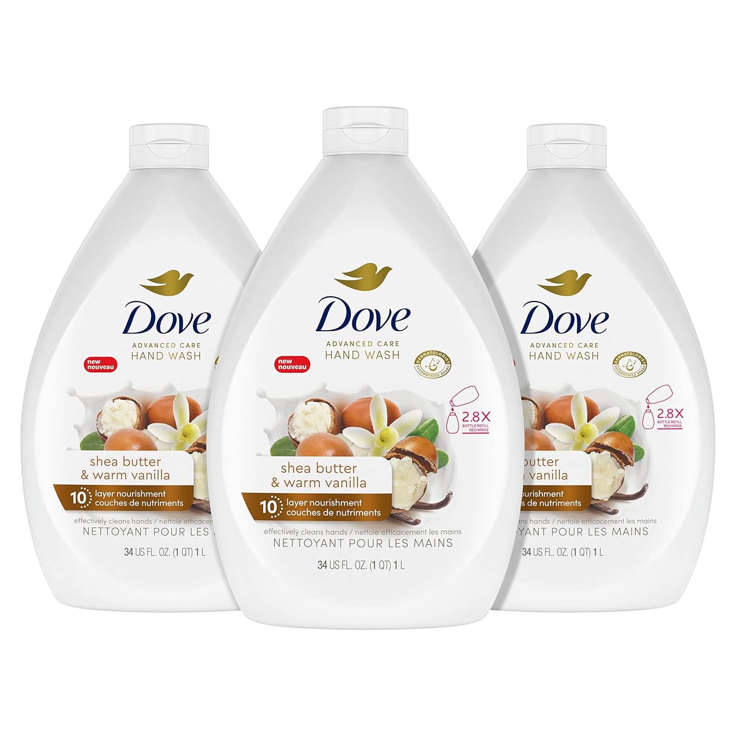 Jabón de Manos Dove Cuidado Avanzado Manteca de Karité 3x964g