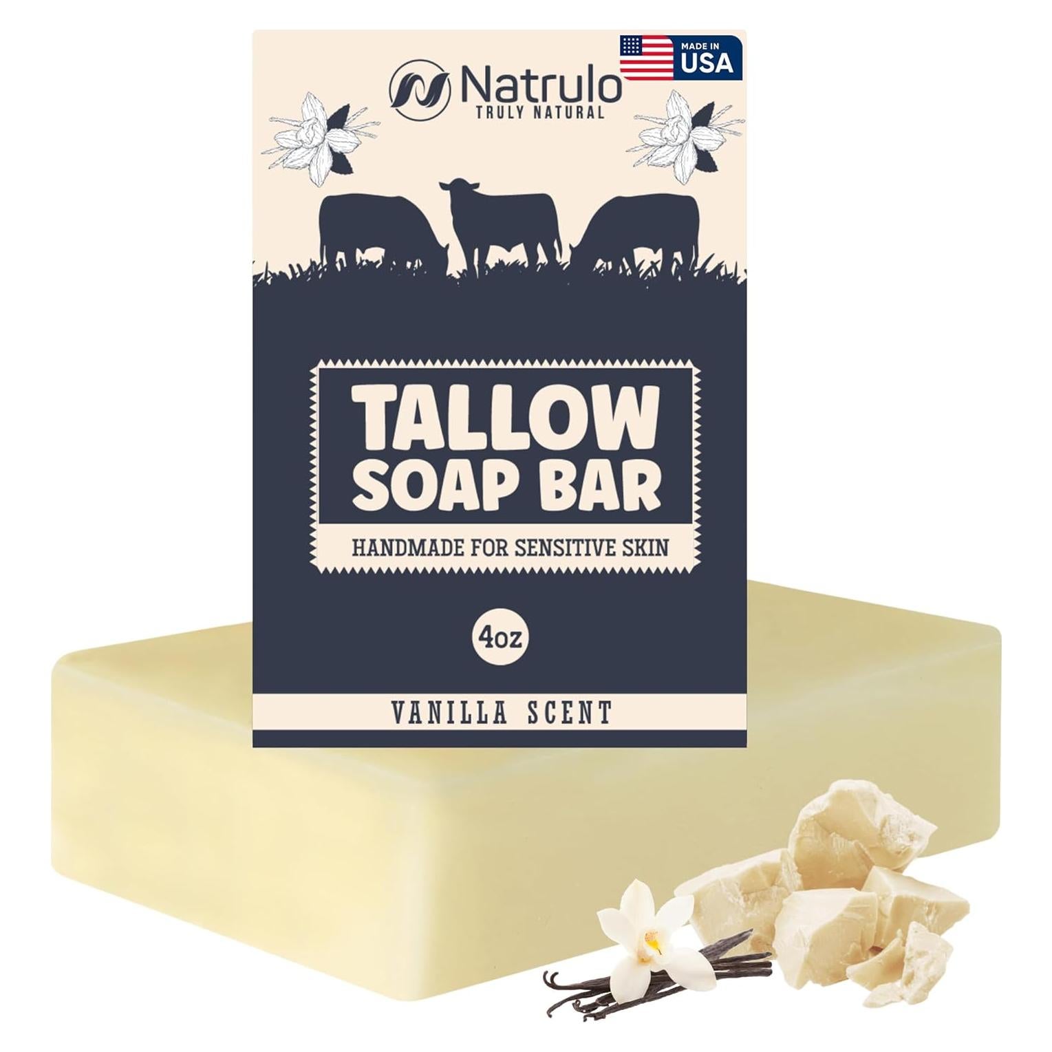 Jabón de Grasa de Res Natural Natrulo 108g - Hidratante para Piel Seca