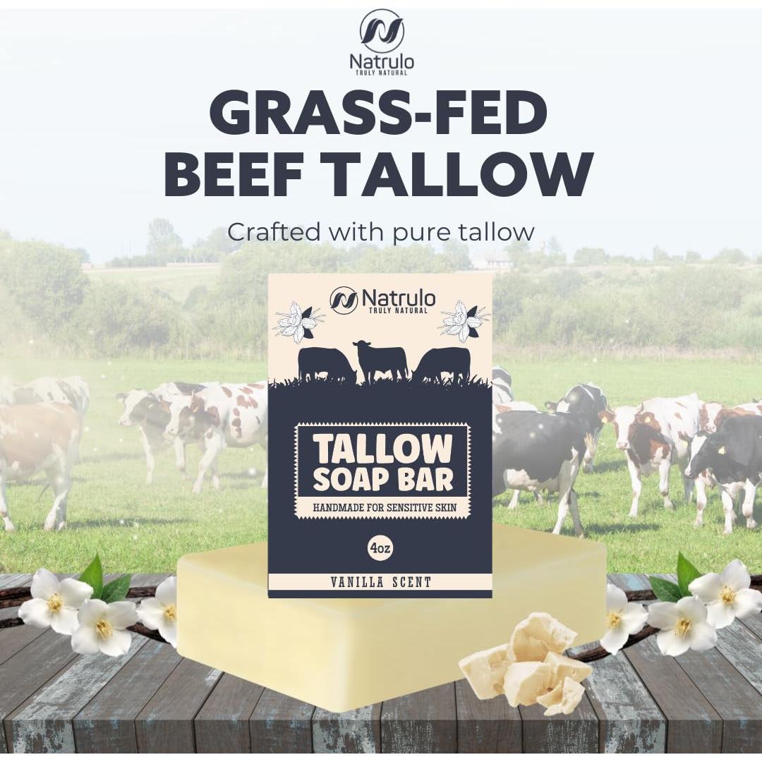 Jabón de Grasa de Res Natural Natrulo 108g - Hidratante para Piel Seca