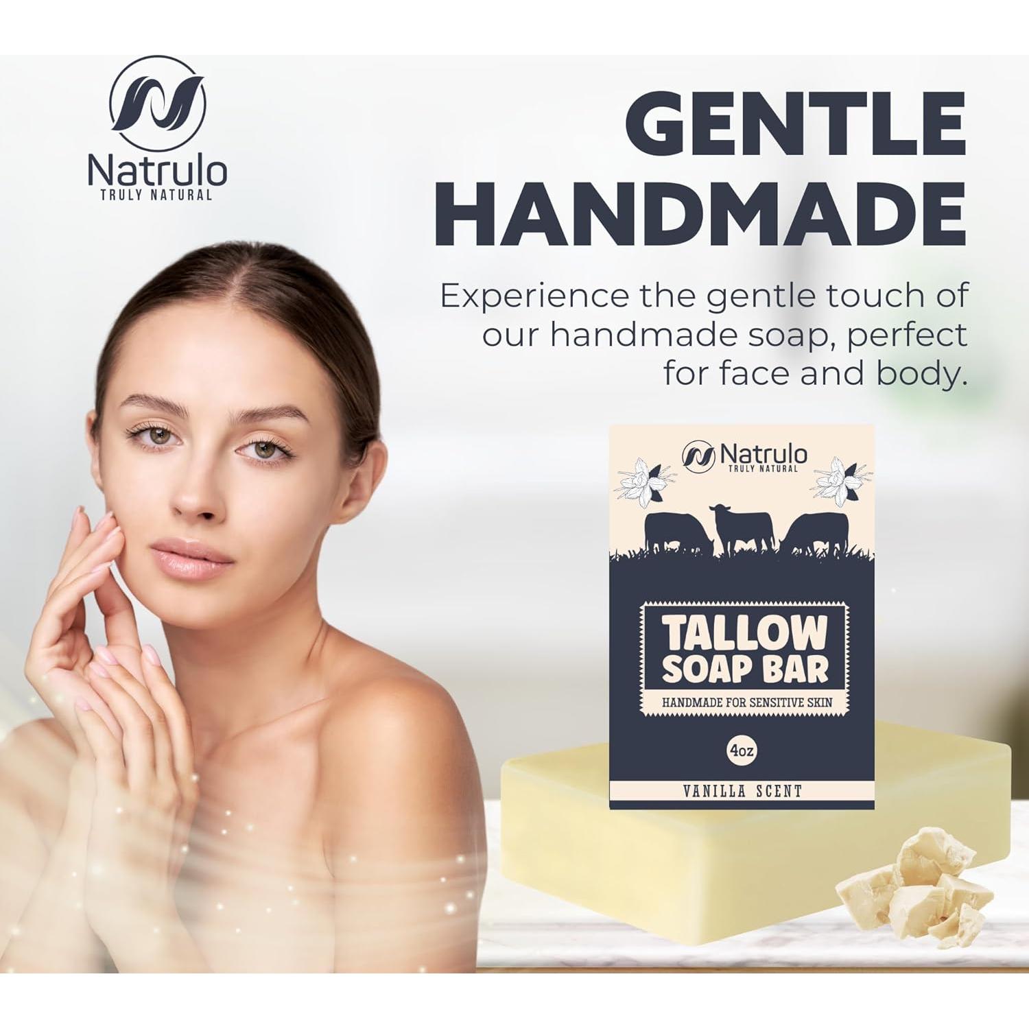 Jabón de Grasa de Res Natural Natrulo 108g - Hidratante para Piel Seca