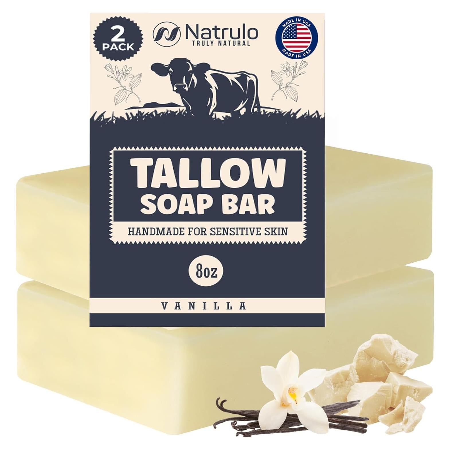 Jabón de Grasa de Res Natural Natrulo 240g - Hidratante para Piel Seca