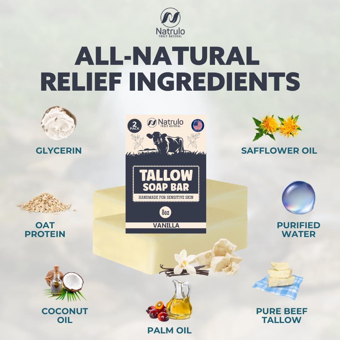 Jabón de Grasa de Res Natural Natrulo 240g - Hidratante para Piel Seca