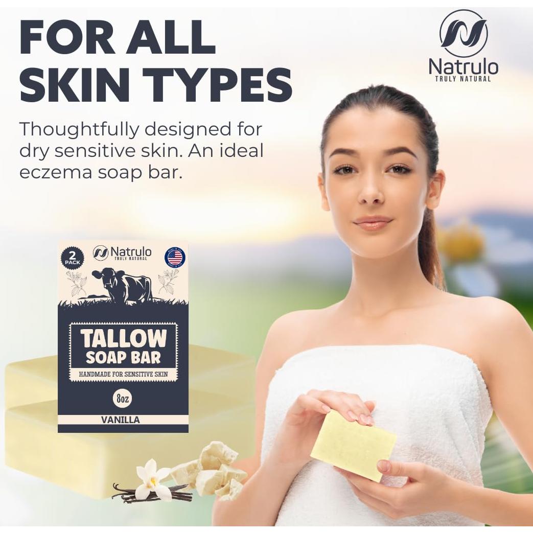 Jabón de Grasa de Res Natural Natrulo 240g - Hidratante para Piel Seca