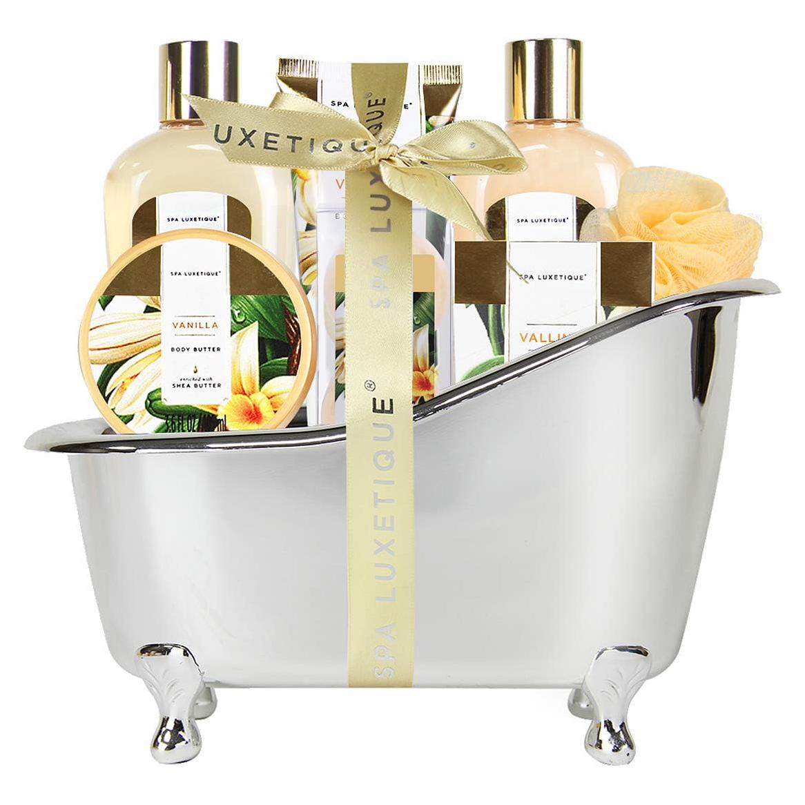 Cesta de Regalo Spa Luxetique Vainilla 8 Pcs para Mujeres