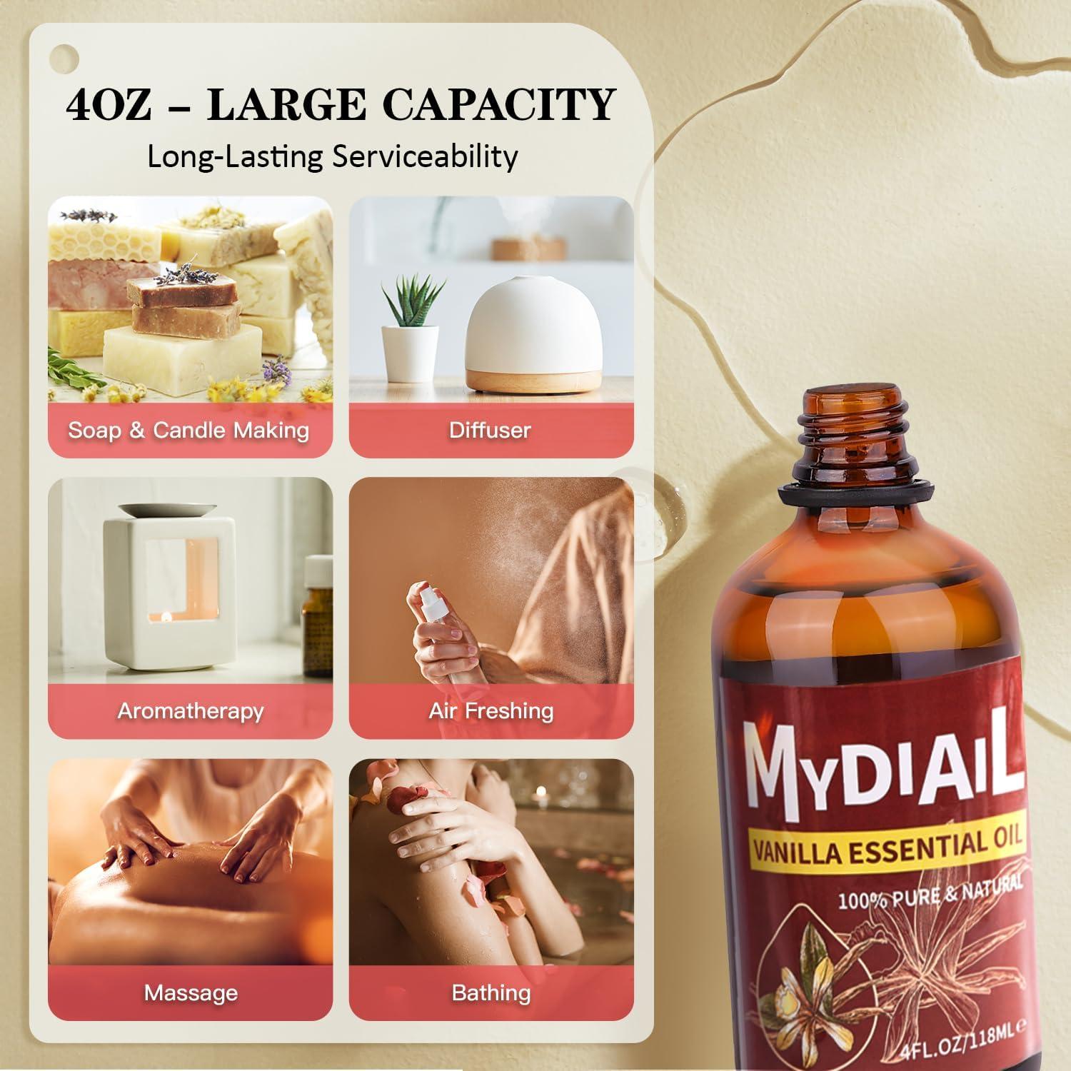 Aceite Esencial de Vainilla Puro MYDIAIL 118ml Aromaterapia