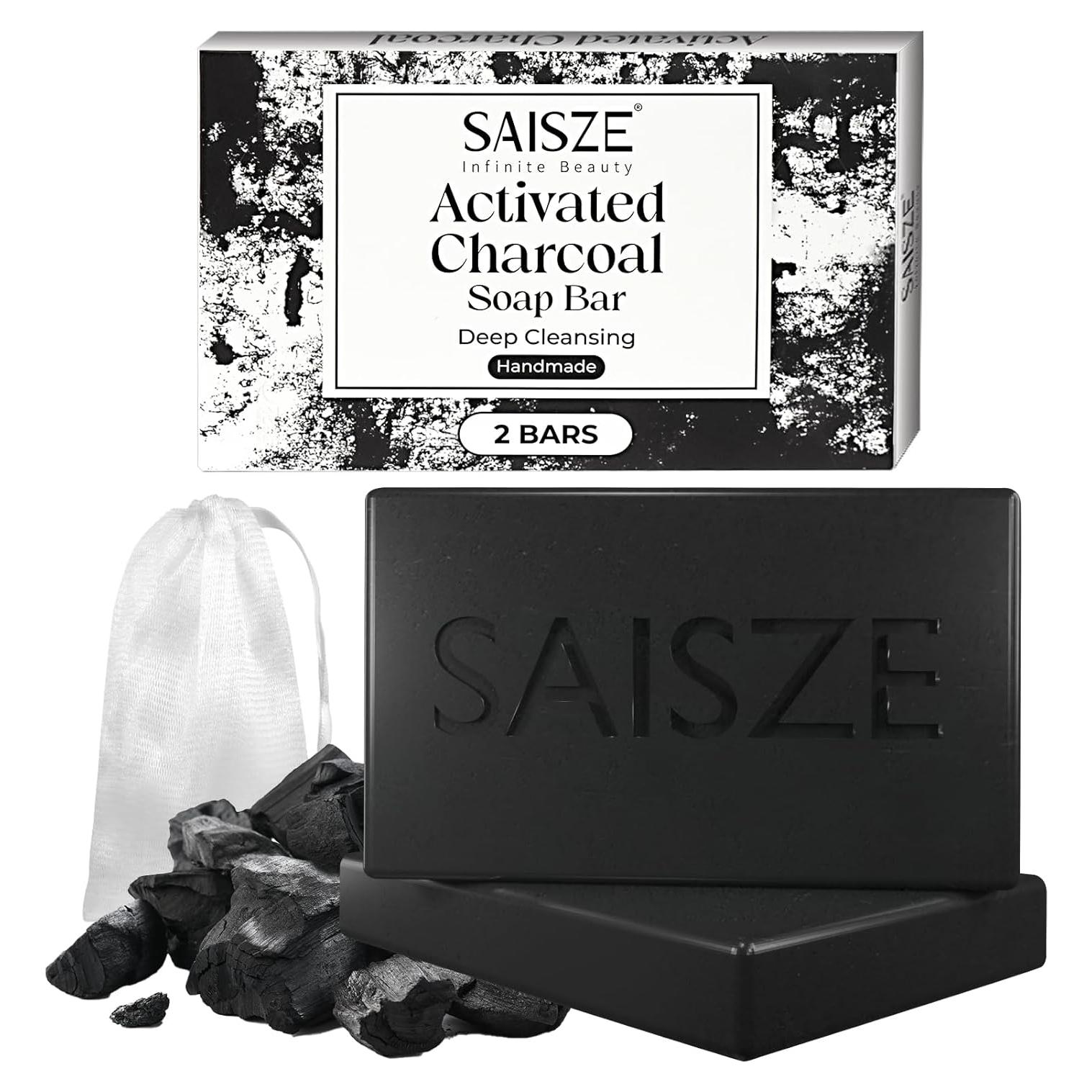 Jabón de Carbón Activado SAISZE 226g para Piel Grasa y Acneica