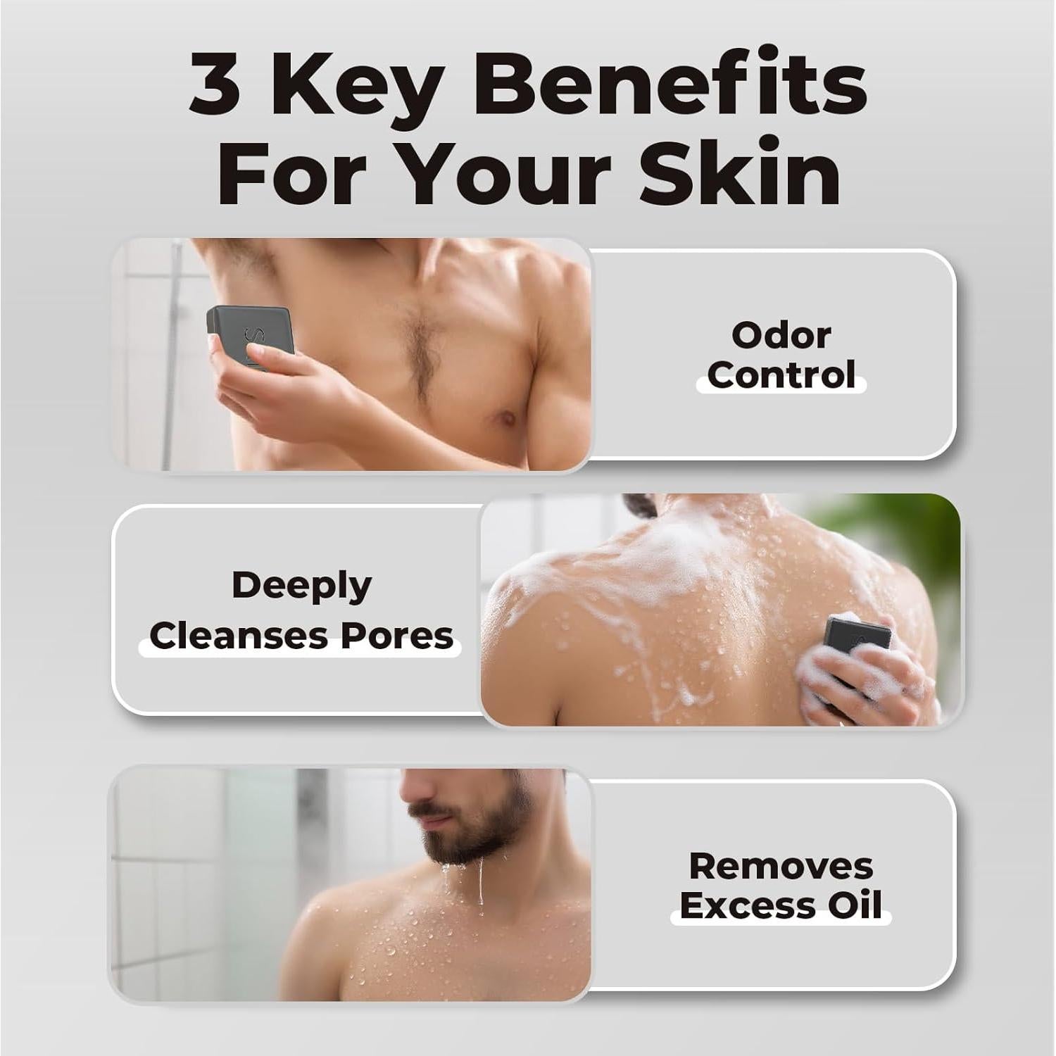 Jabón de Carbón Activado SAISZE 226g para Piel Grasa y Acneica