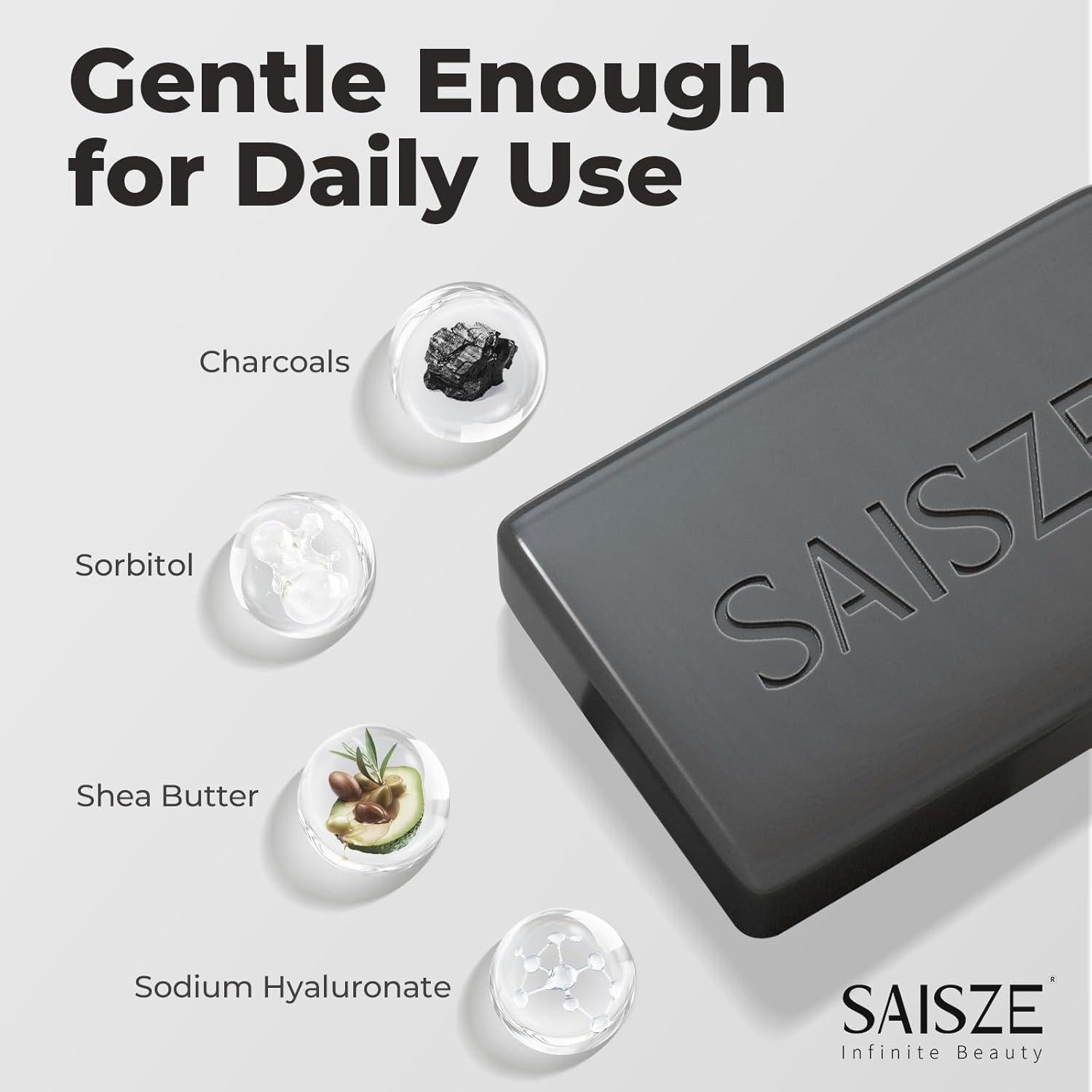 Jabón de Carbón Activado SAISZE 226g para Piel Grasa y Acneica