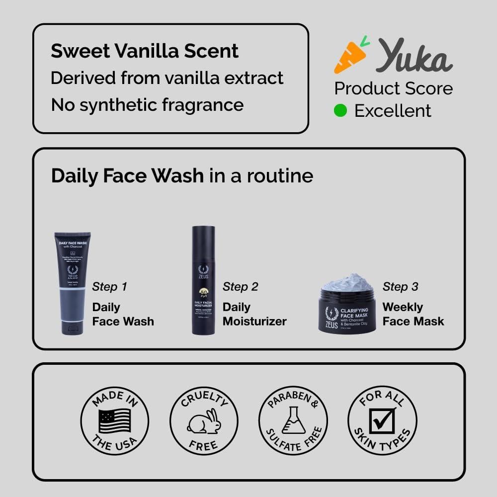 Lavado de Cara de Carbón Zeus 118ml - Limpiador Facial para Hombres