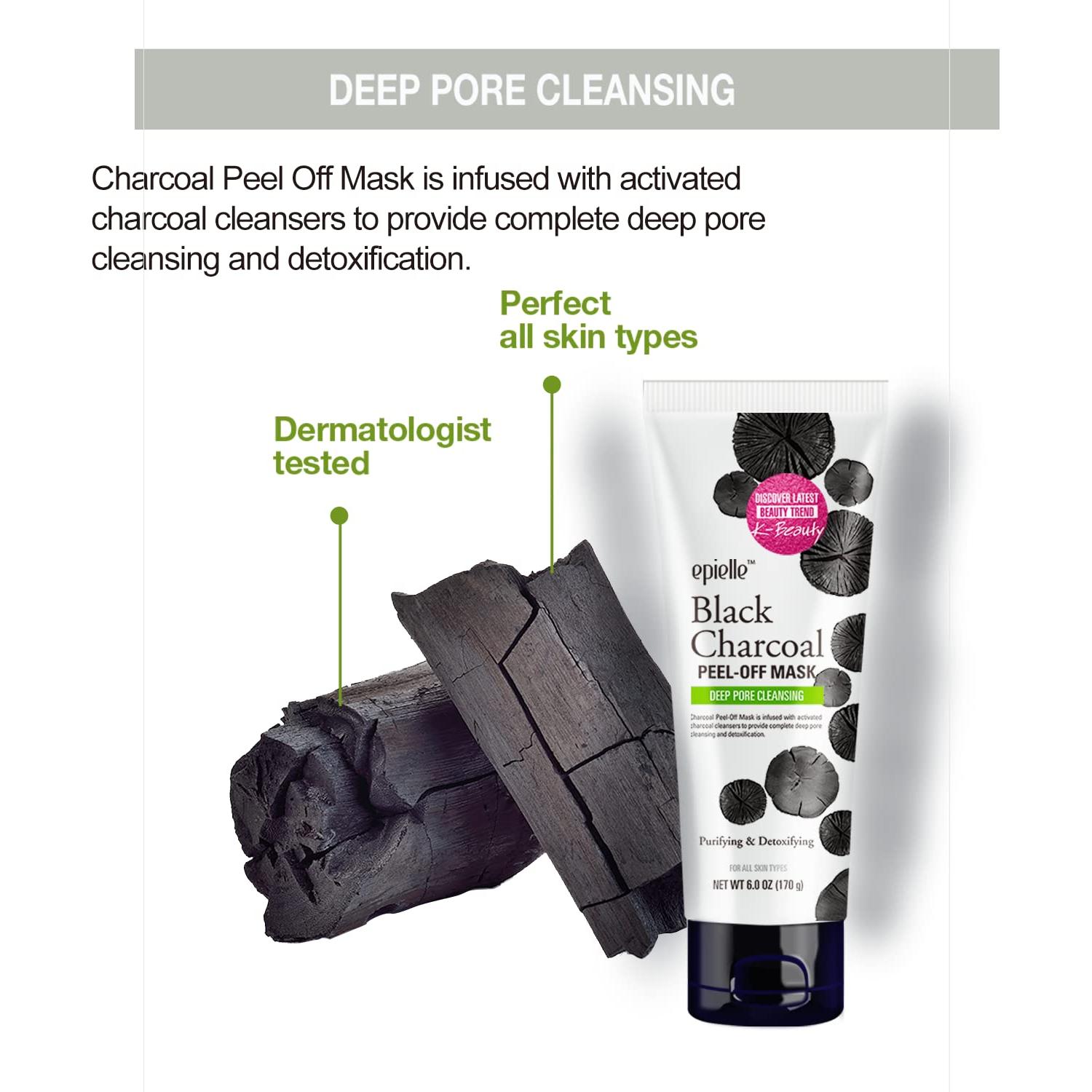 Máscara Facial Peel Off Epielle Carbón Negro 177 ml - 2 Unidades