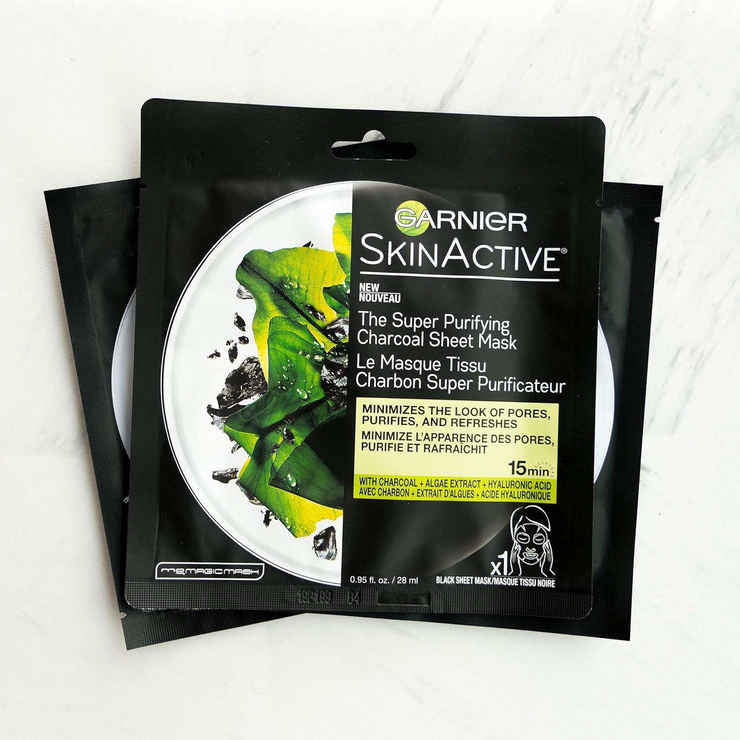 Mascarilla Facial Purificante Garnier SkinActive Carbón 6 Unidades