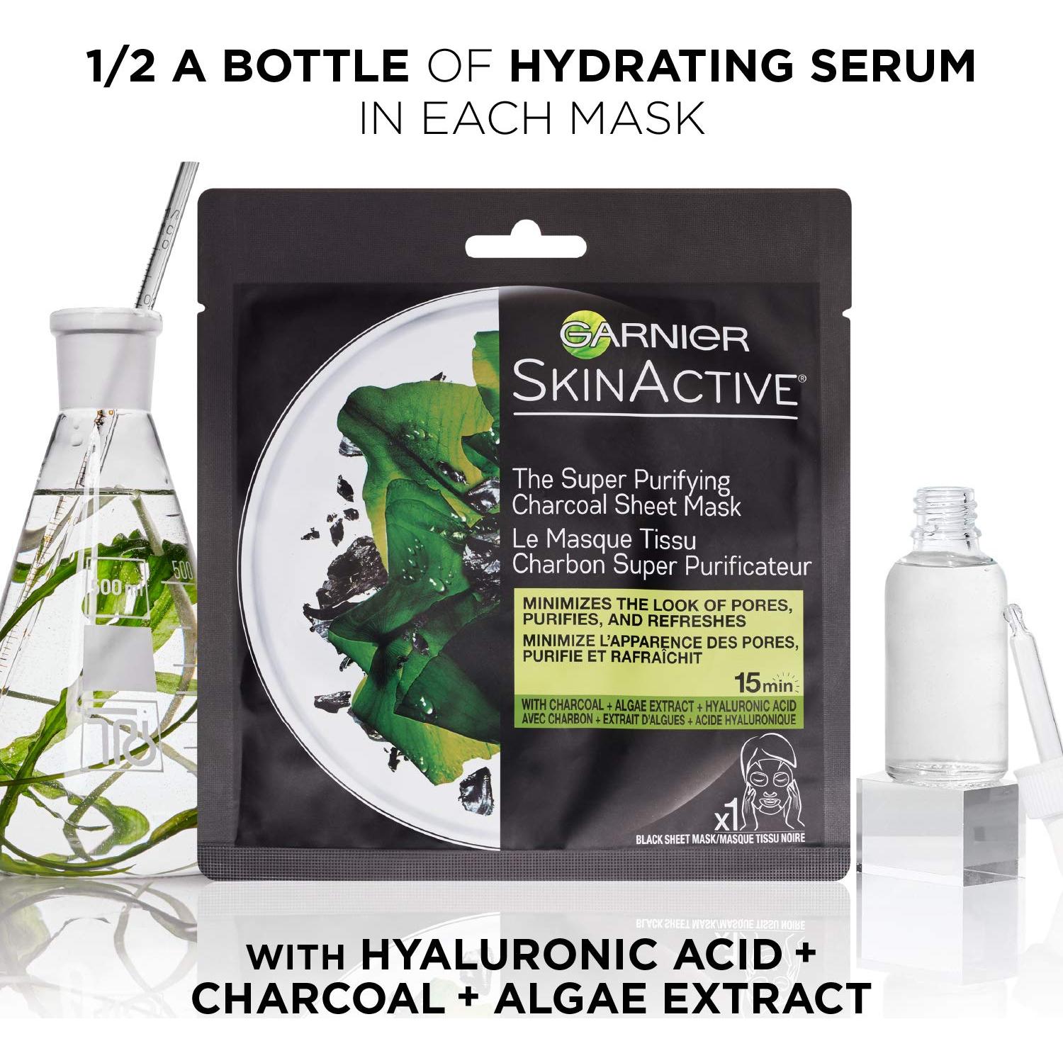 Mascarilla Facial Purificante Garnier SkinActive Carbón 6 Unidades