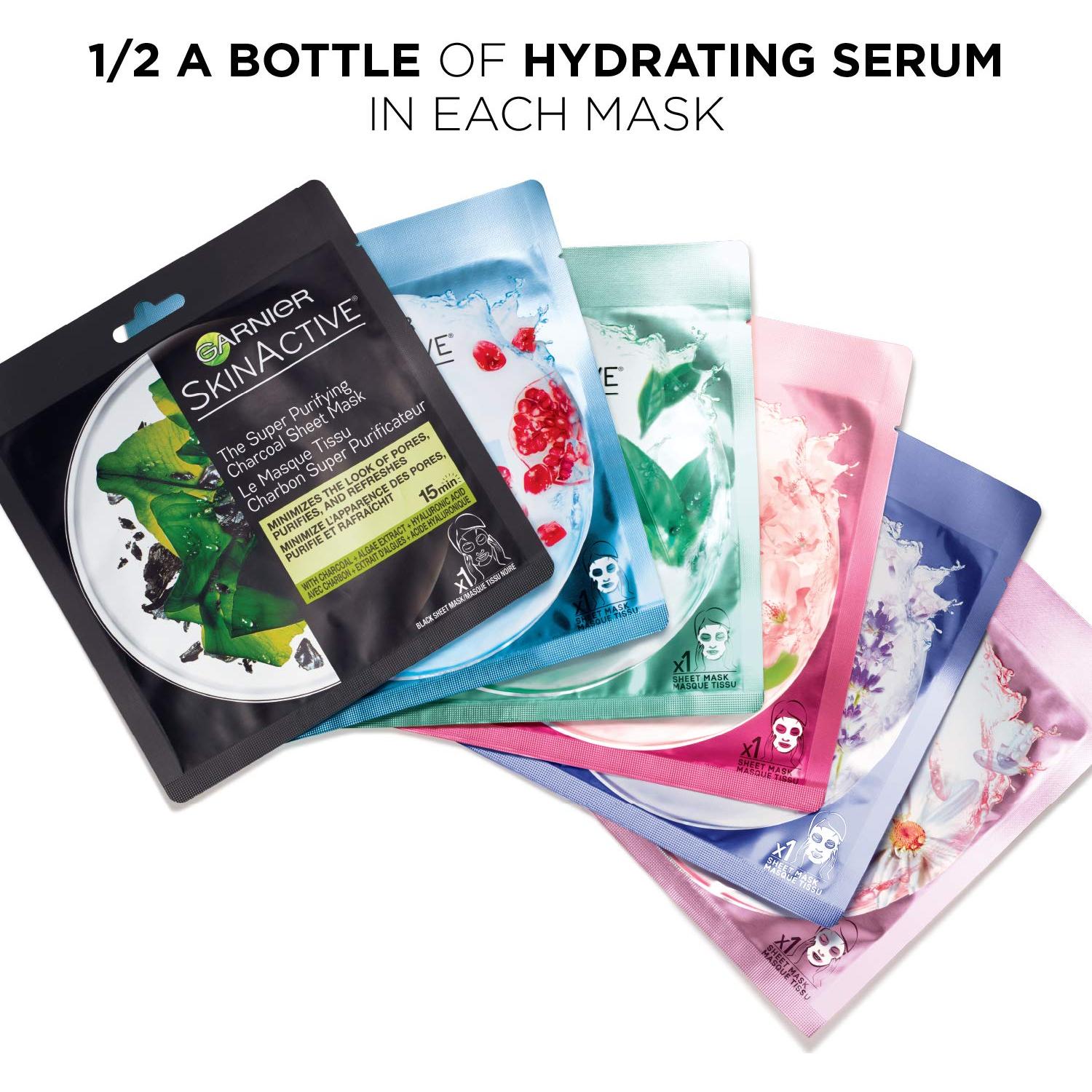 Mascarilla Facial Purificante Garnier SkinActive Carbón 6 Unidades