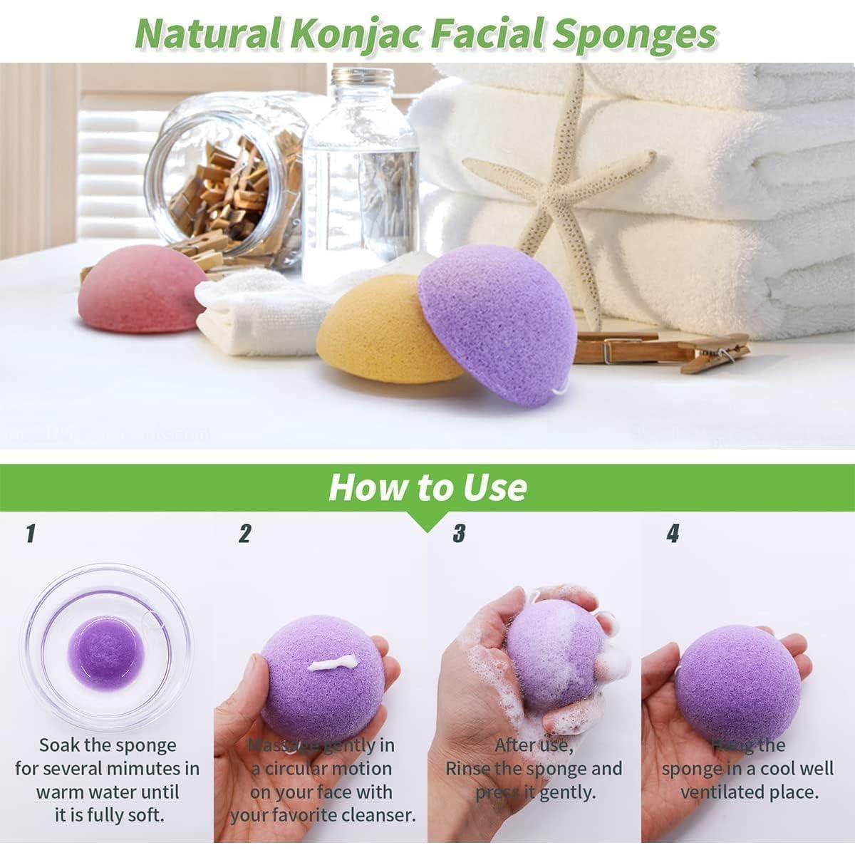 Set de 6 Esponjas de Konjac DYS Farm para Limpieza Facial