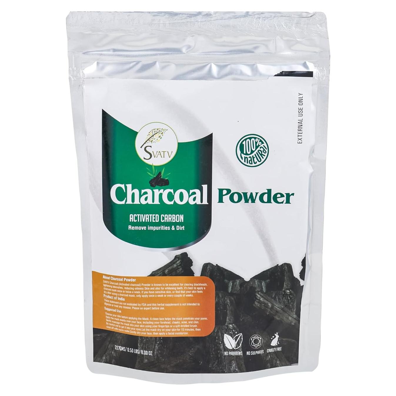 Polvo de Carbón Activado SVATV 227g | Mascarilla Facial Natural