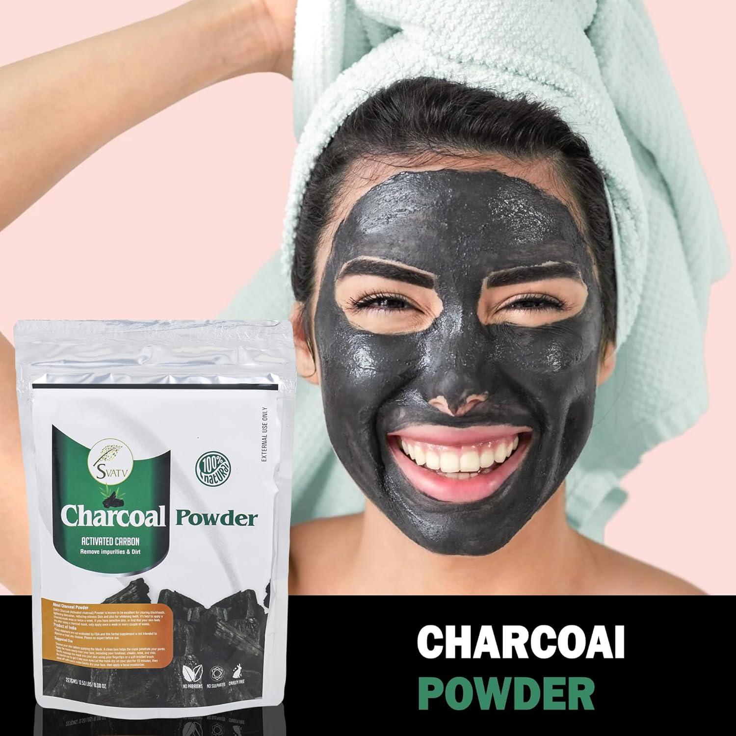 Polvo de Carbón Activado SVATV 227g | Mascarilla Facial Natural