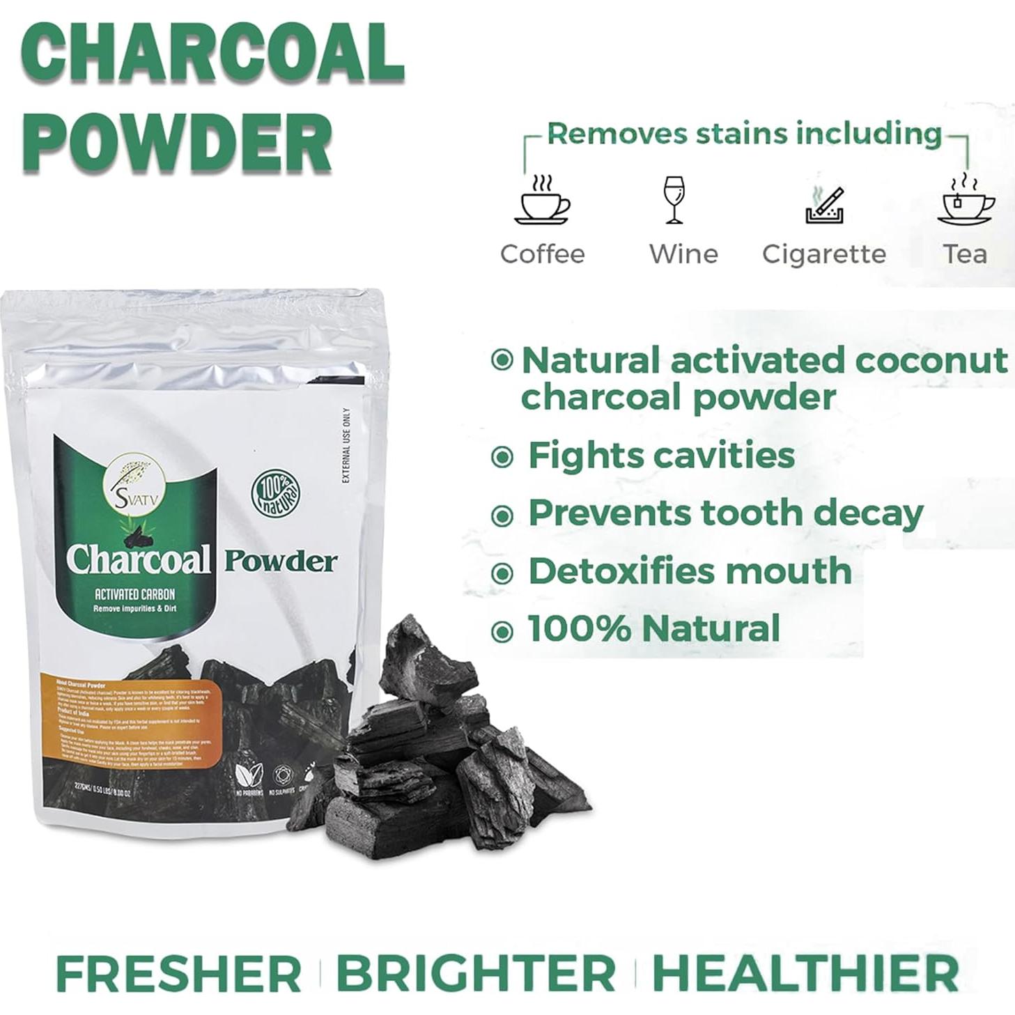 Polvo de Carbón Activado SVATV 227g | Mascarilla Facial Natural