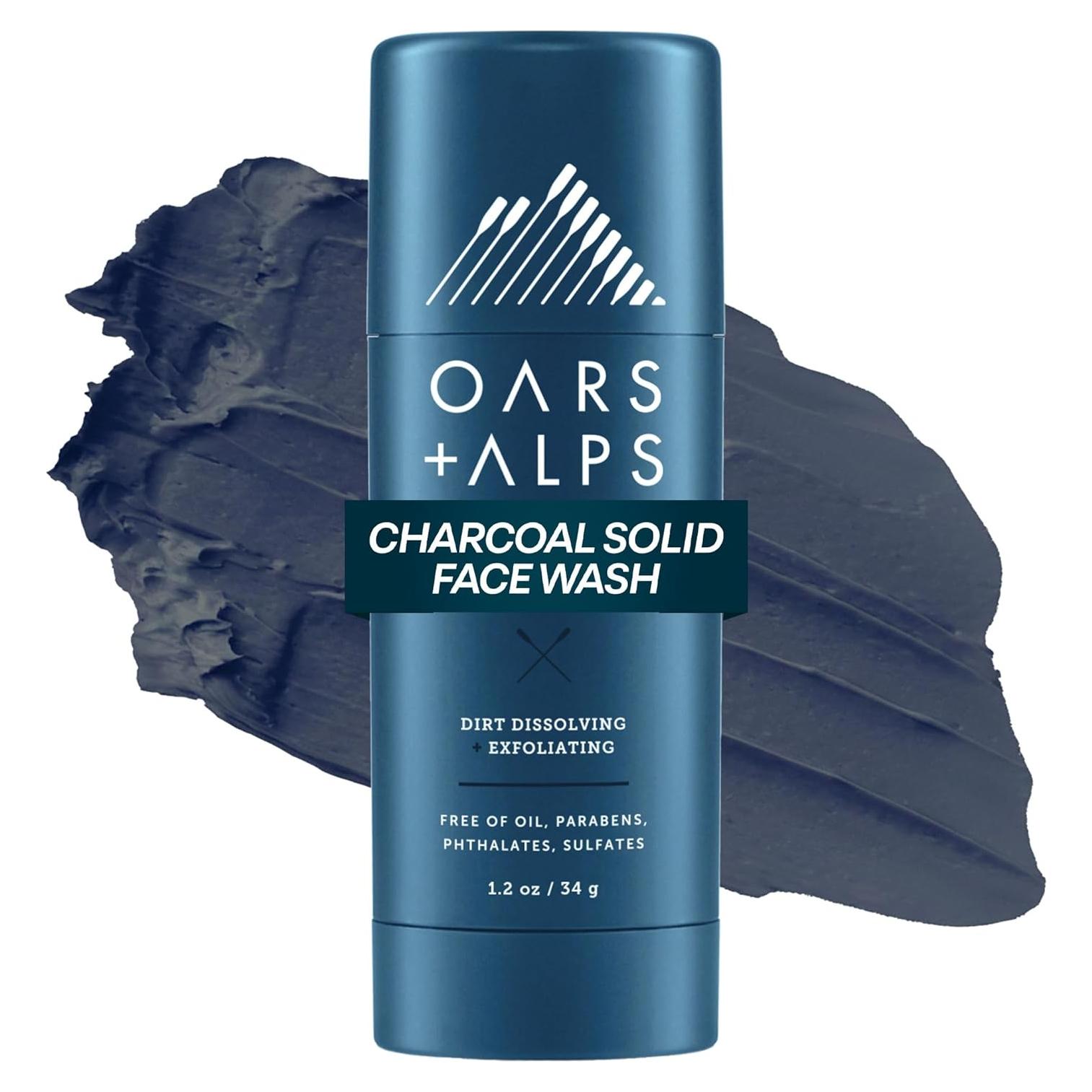 Oars + Alps Barra Exfoliante Facial 2-en-1 con Carbón 34g