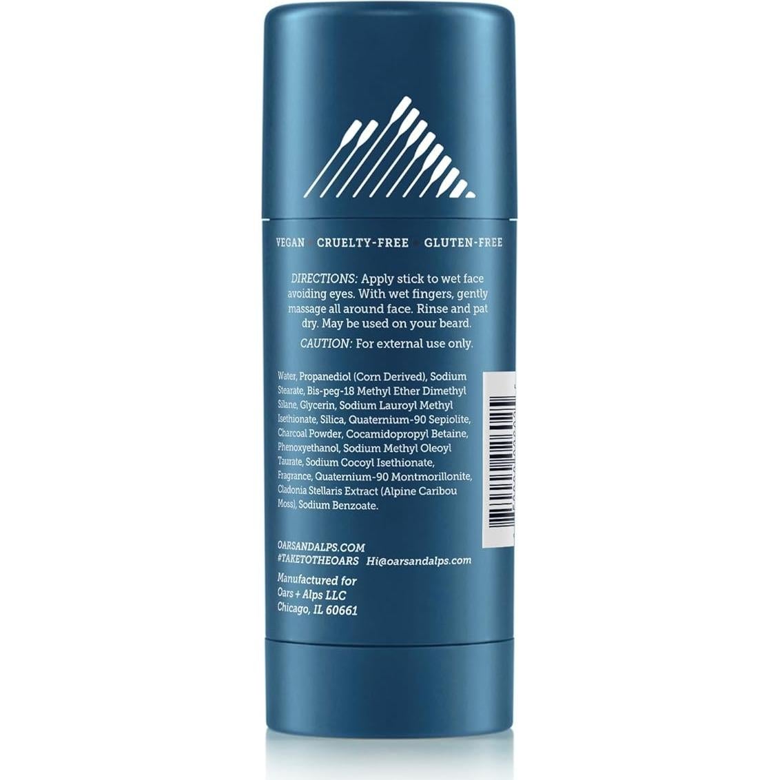 Oars + Alps Barra Exfoliante Facial 2-en-1 con Carbón 34g