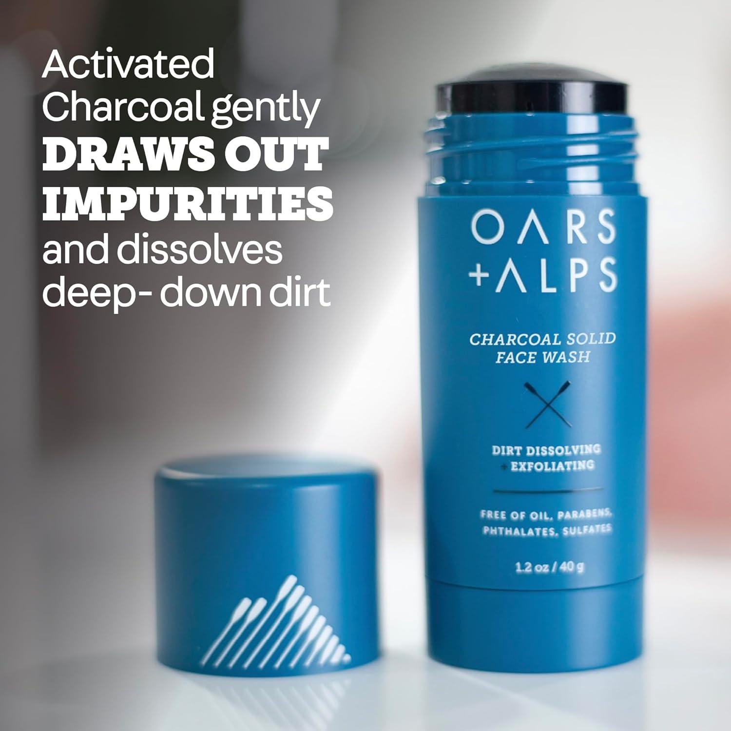 Oars + Alps Barra Exfoliante Facial 2-en-1 con Carbón 34g