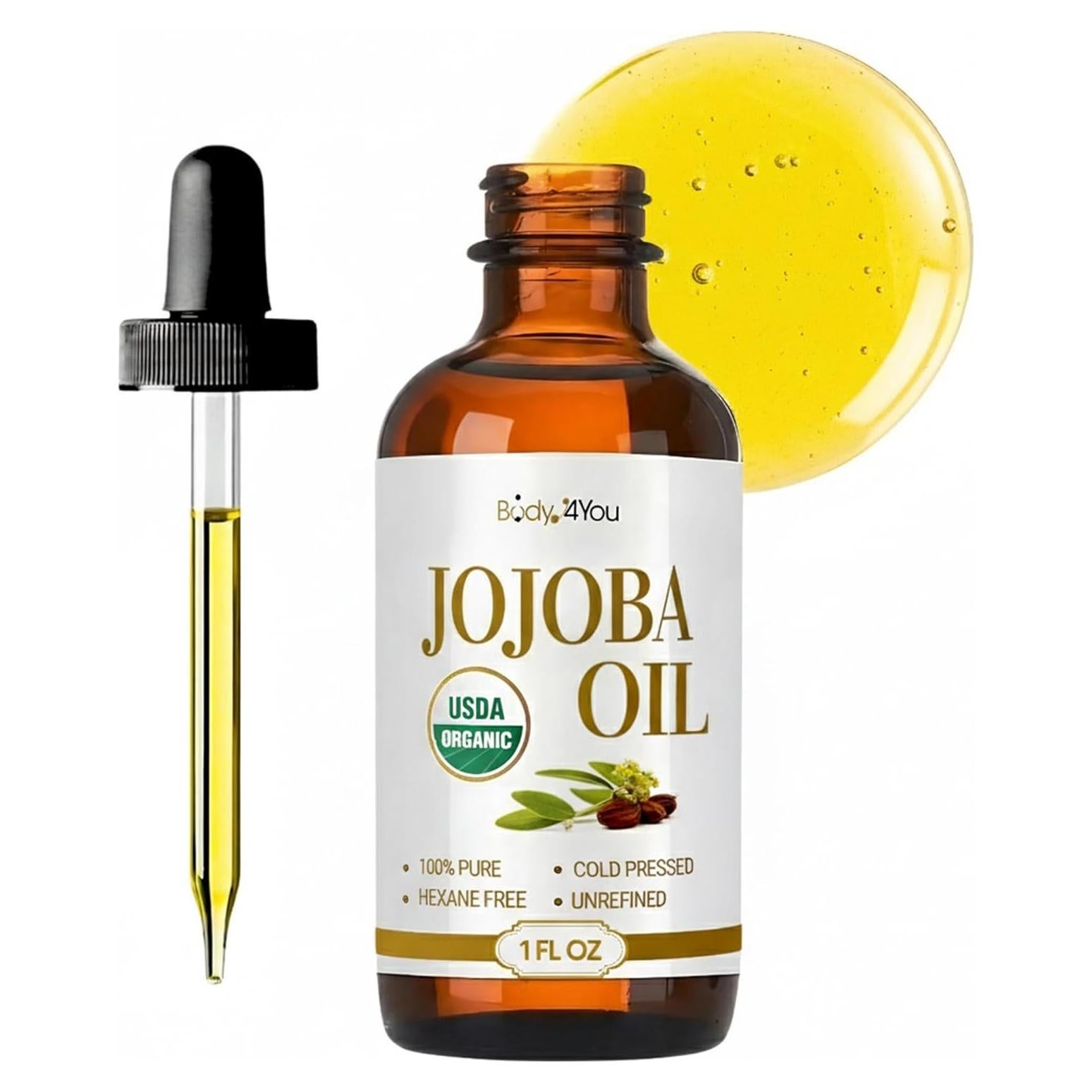 Aceite de Jojoba Orgánico BodyJ4You 29.57 ml - Hidratante Natural