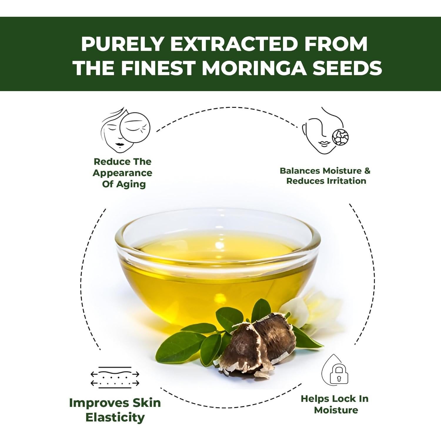 Aceite de Moringa Orgánico ABBASI & CO 100ml - Hidratante Facial y Capilar