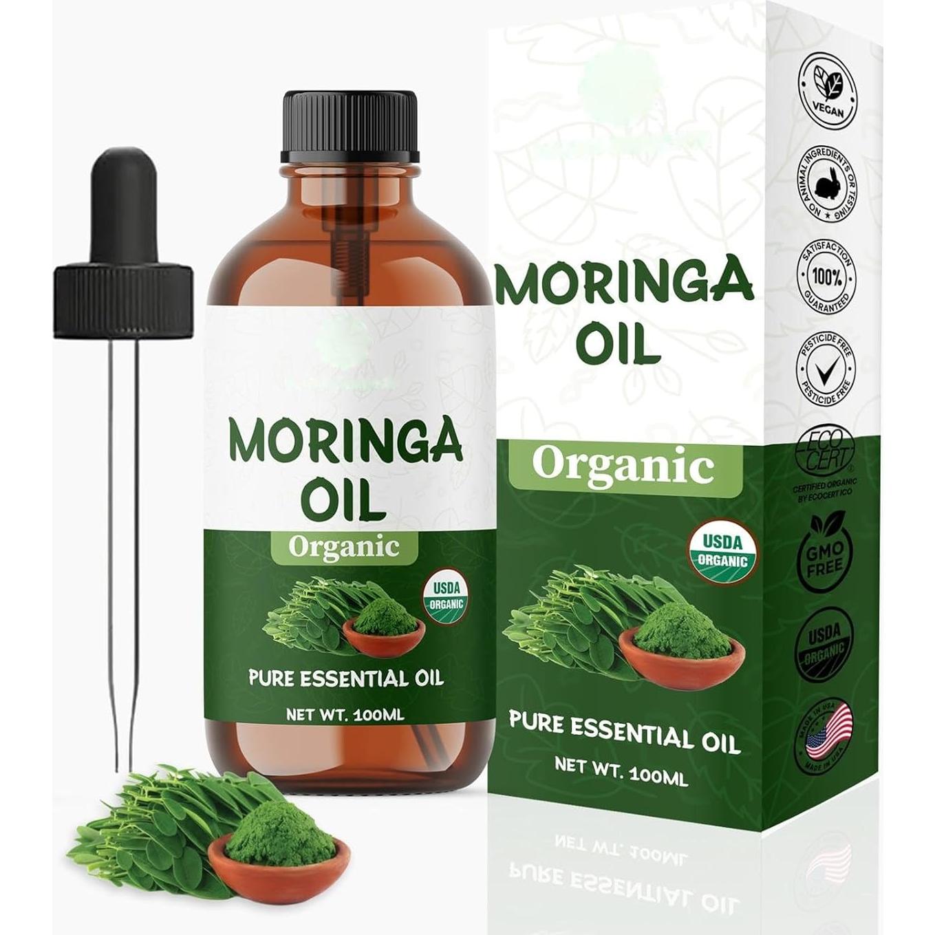 Aceite de Moringa Orgánico ABBASI & CO 100ml - Hidratante Facial y Capilar
