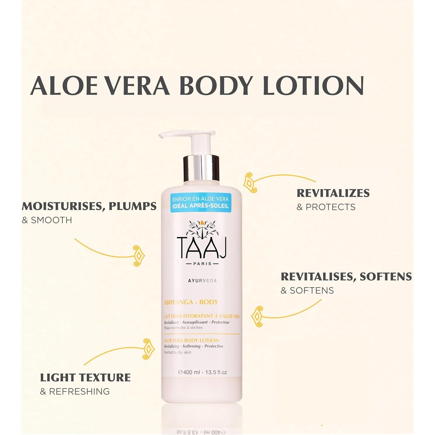 Leche Corporal Refrescante TAAJ con Aloe Vera 400 ml - Hidratante