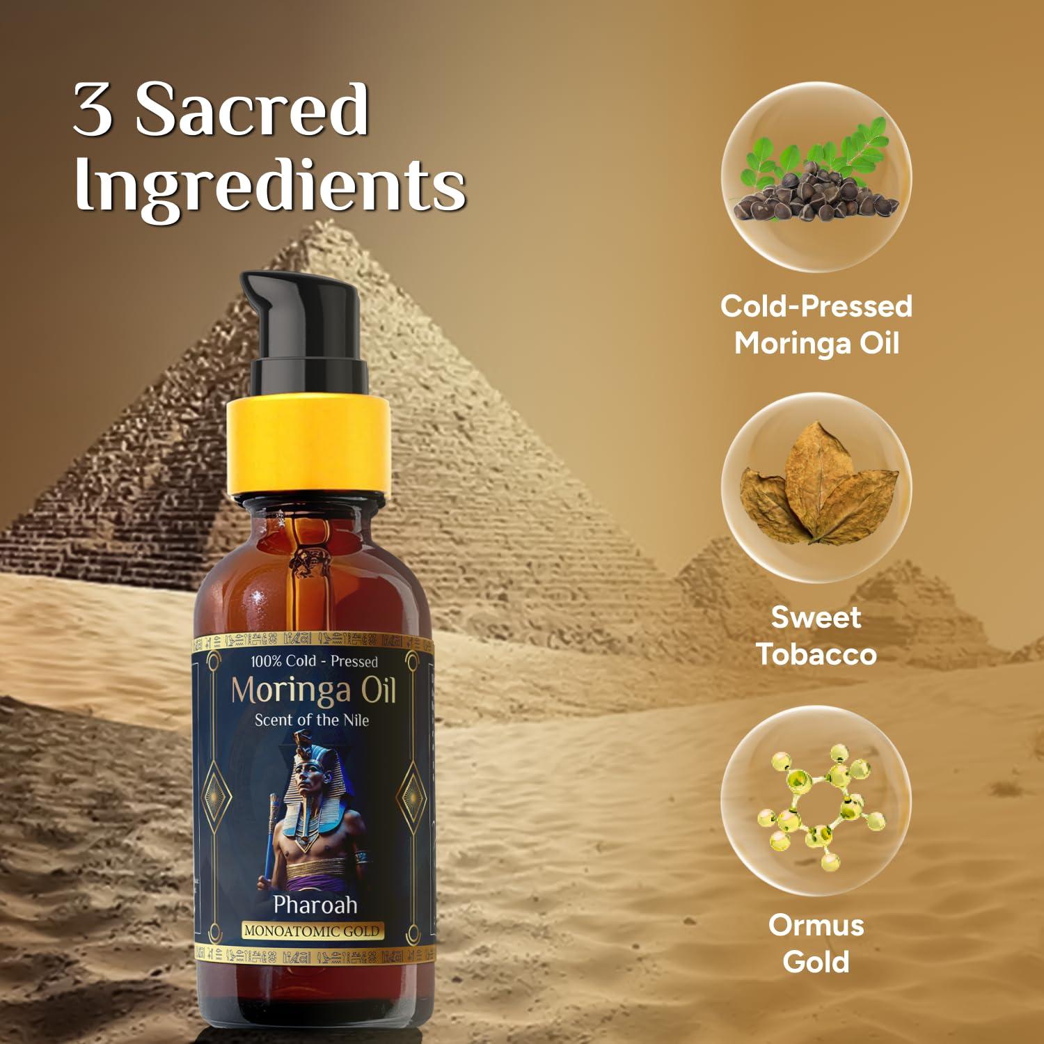 Aceite de Moringa 100% Puro Pharoah 30 ml con Oro Ormus