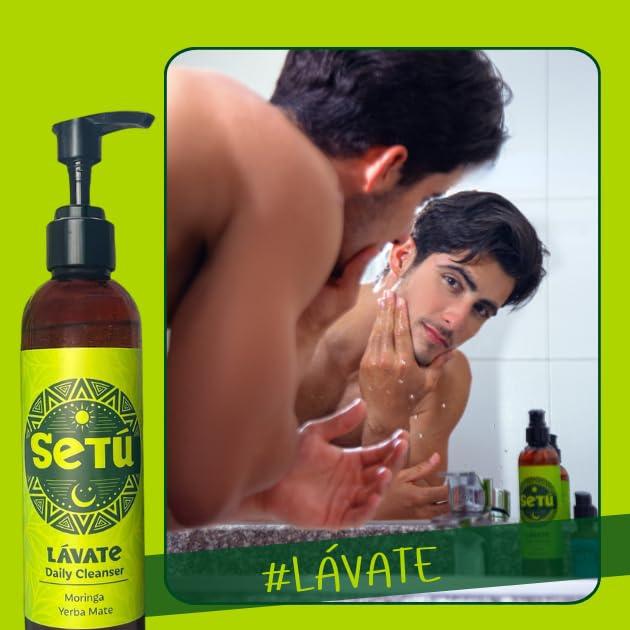 Limpiador Facial Diario Setú para Hombres 237 ml Moringa Yerba Mate