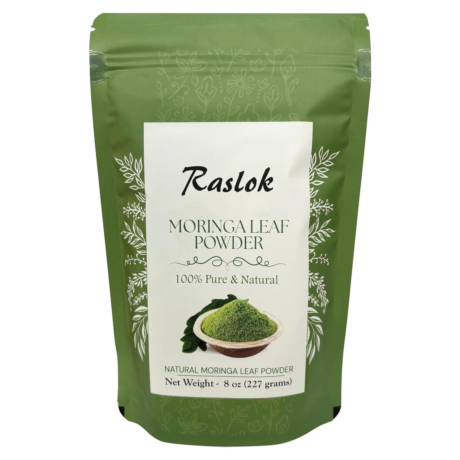 Polvo de Moringa Raslok 100% Pura 226.8 g Sin Tallos