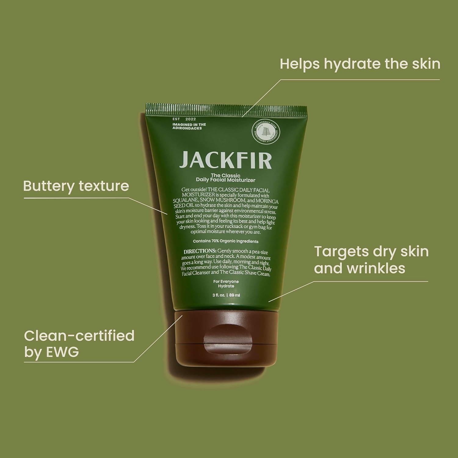 Crema Facial Hidratante Natural Jackfir 89 ml para Hombres